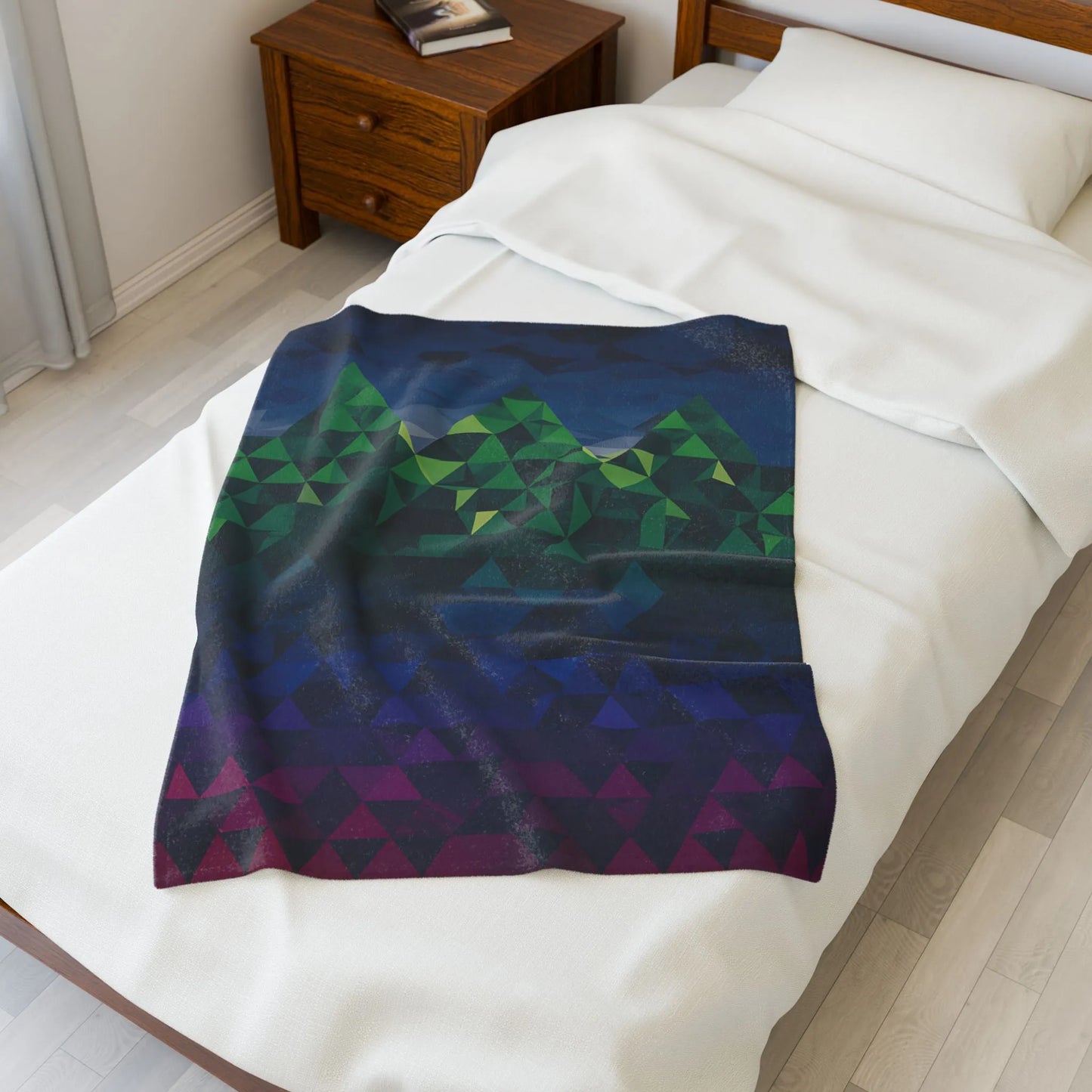 Mountain Vibes Velveteen Plush Blanket, Cozy Throw for Home Decor, Gift for Nature Lovers, Perfect for Camping and Picnics