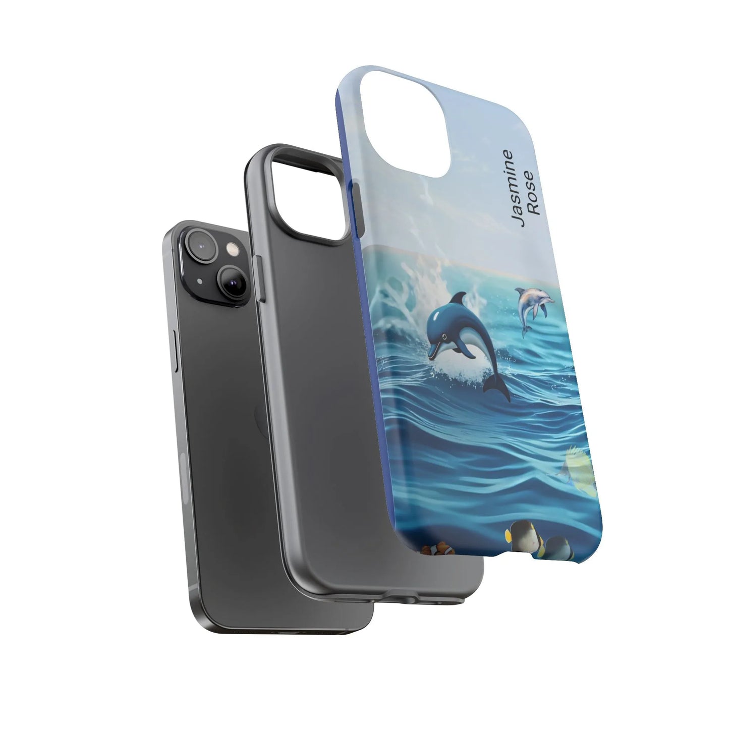 Personalized Phone Case with Dolphin Design, Ocean Vibes, Customizable Gift, Beach Lover Accessory, Ideal for Birthdays, Summer