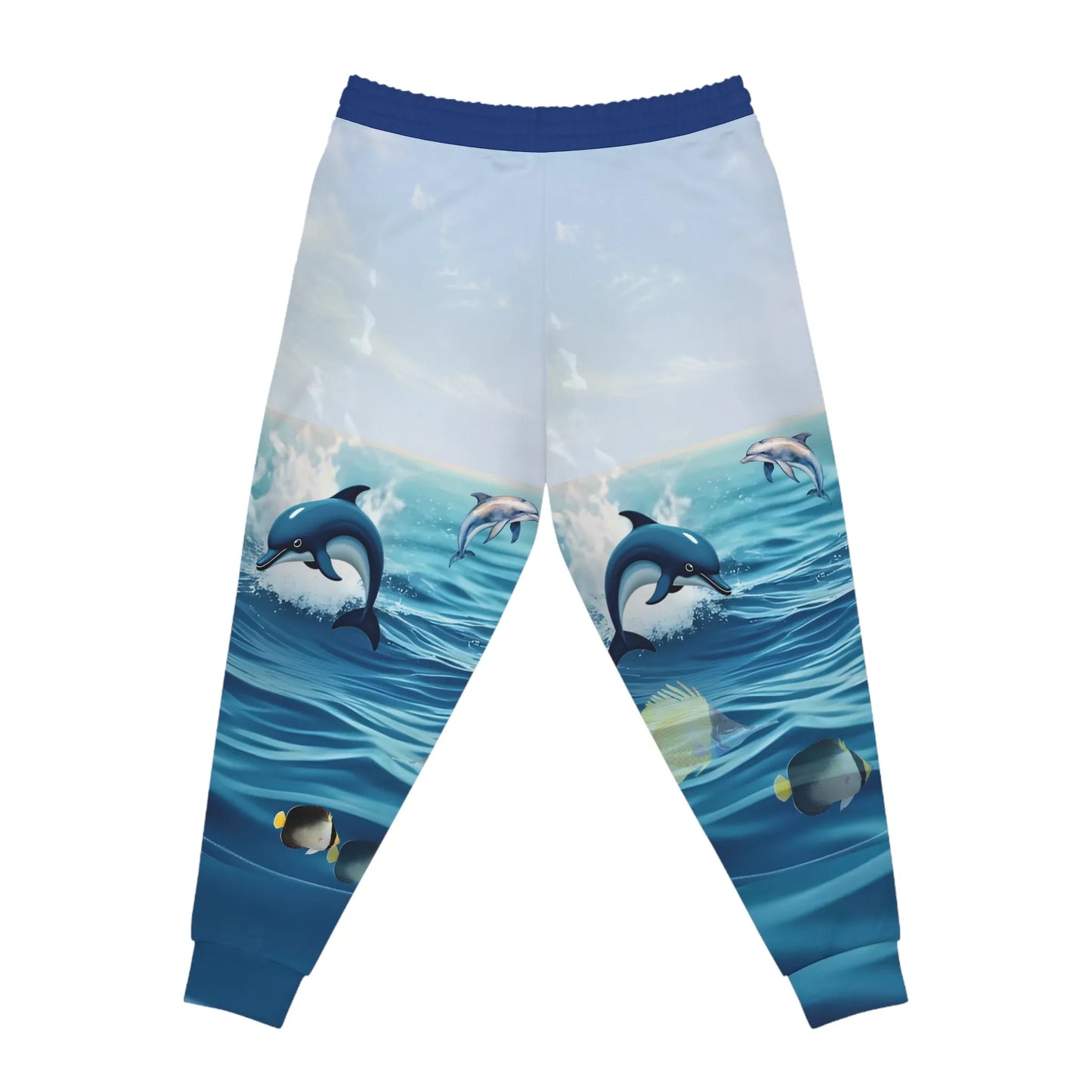 Ocean Waves Dolphin Athletic Joggers - Beachwear, Active Lifestyle, Athleisure, Gift for Her, Summer Vibes