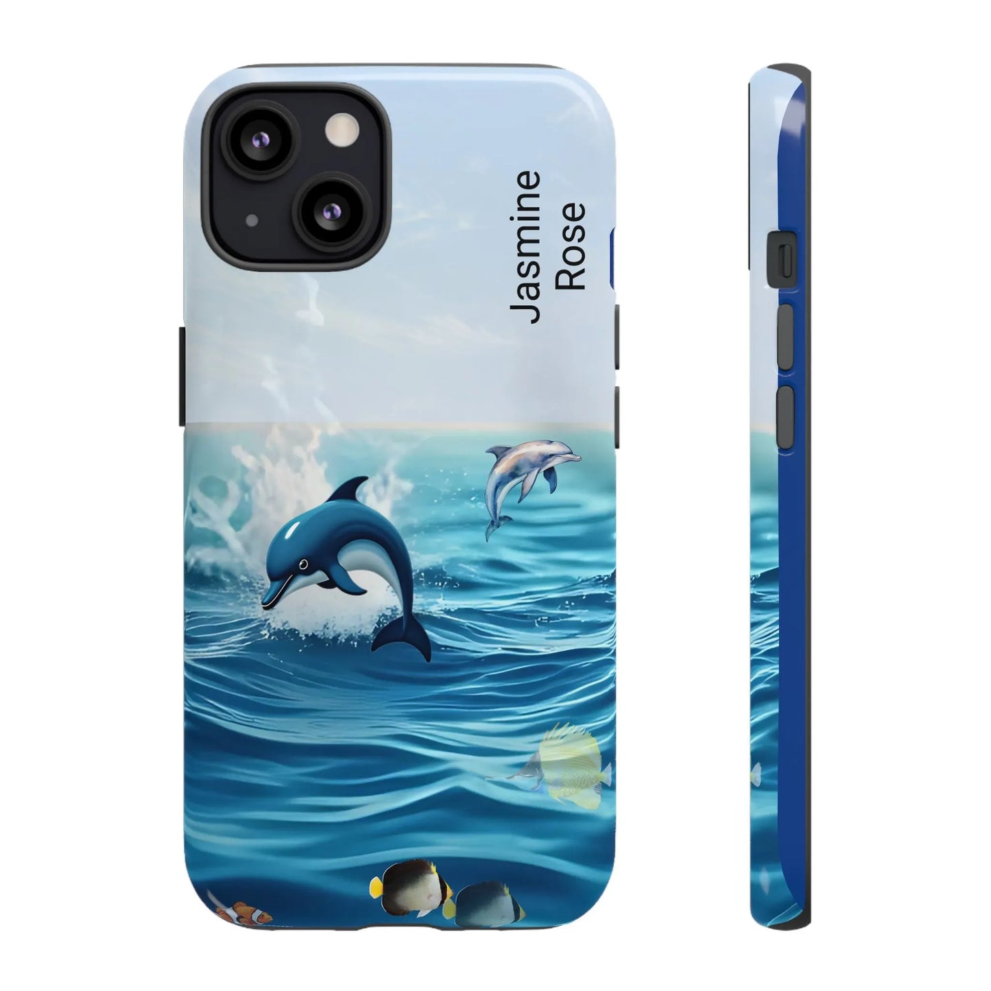 Personalized Phone Case with Dolphin Design, Ocean Vibes, Customizable Gift, Beach Lover Accessory, Ideal for Birthdays, Summer
