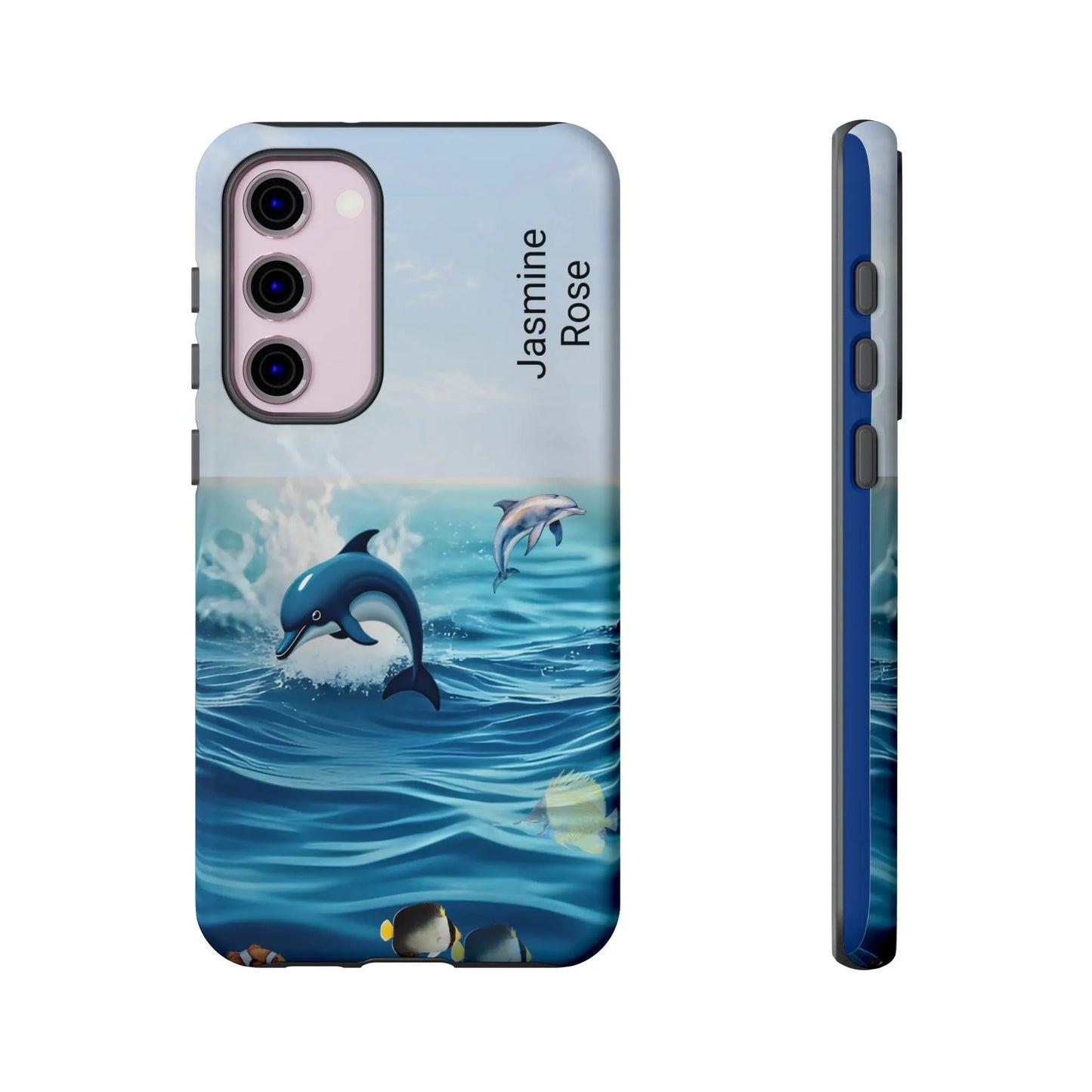 Personalized Phone Case with Dolphin Design, Ocean Vibes, Customizable Gift, Beach Lover Accessory, Ideal for Birthdays, Summer