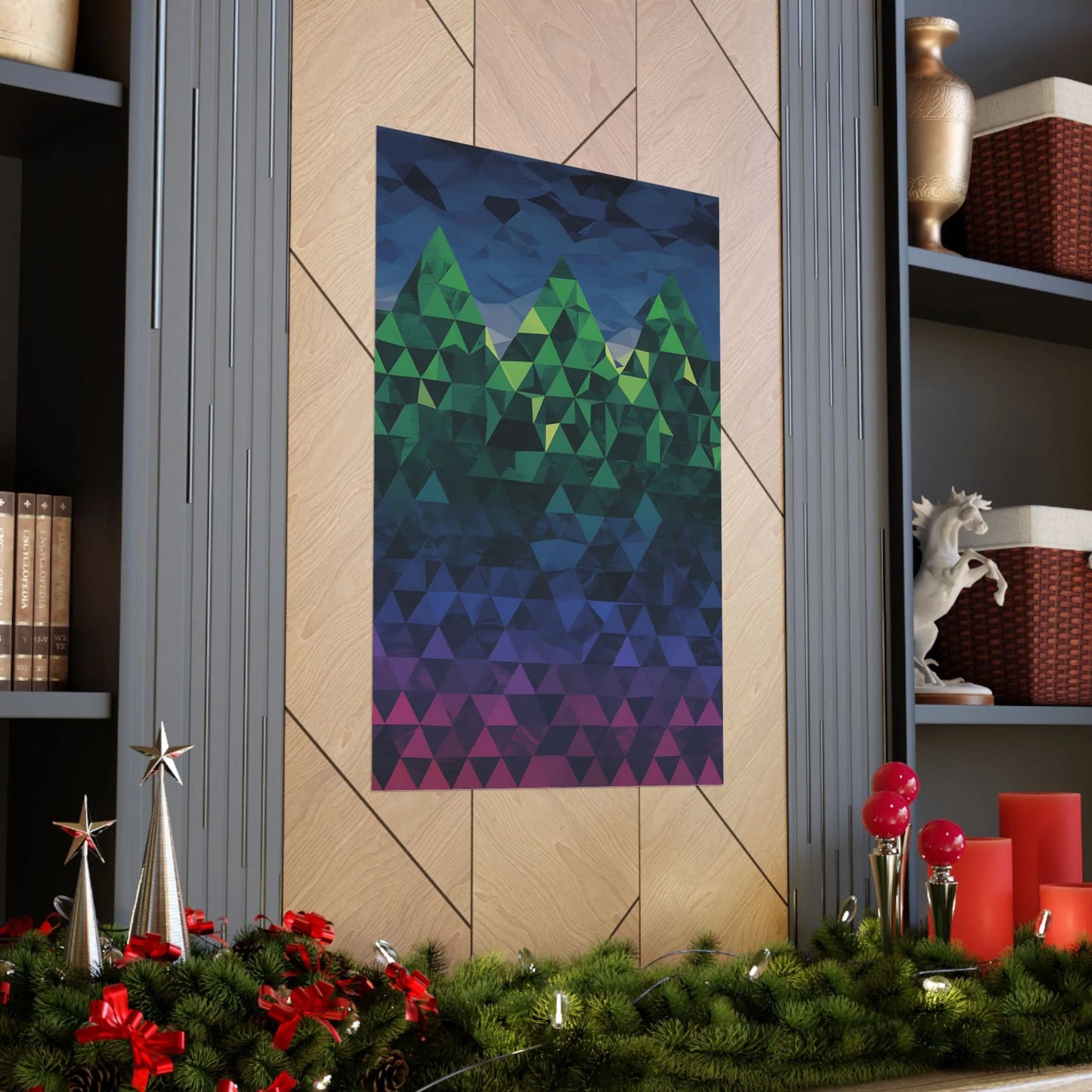 Abstract Mountain Matte Vertical Poster 2025 - Iron Phoenix GHG