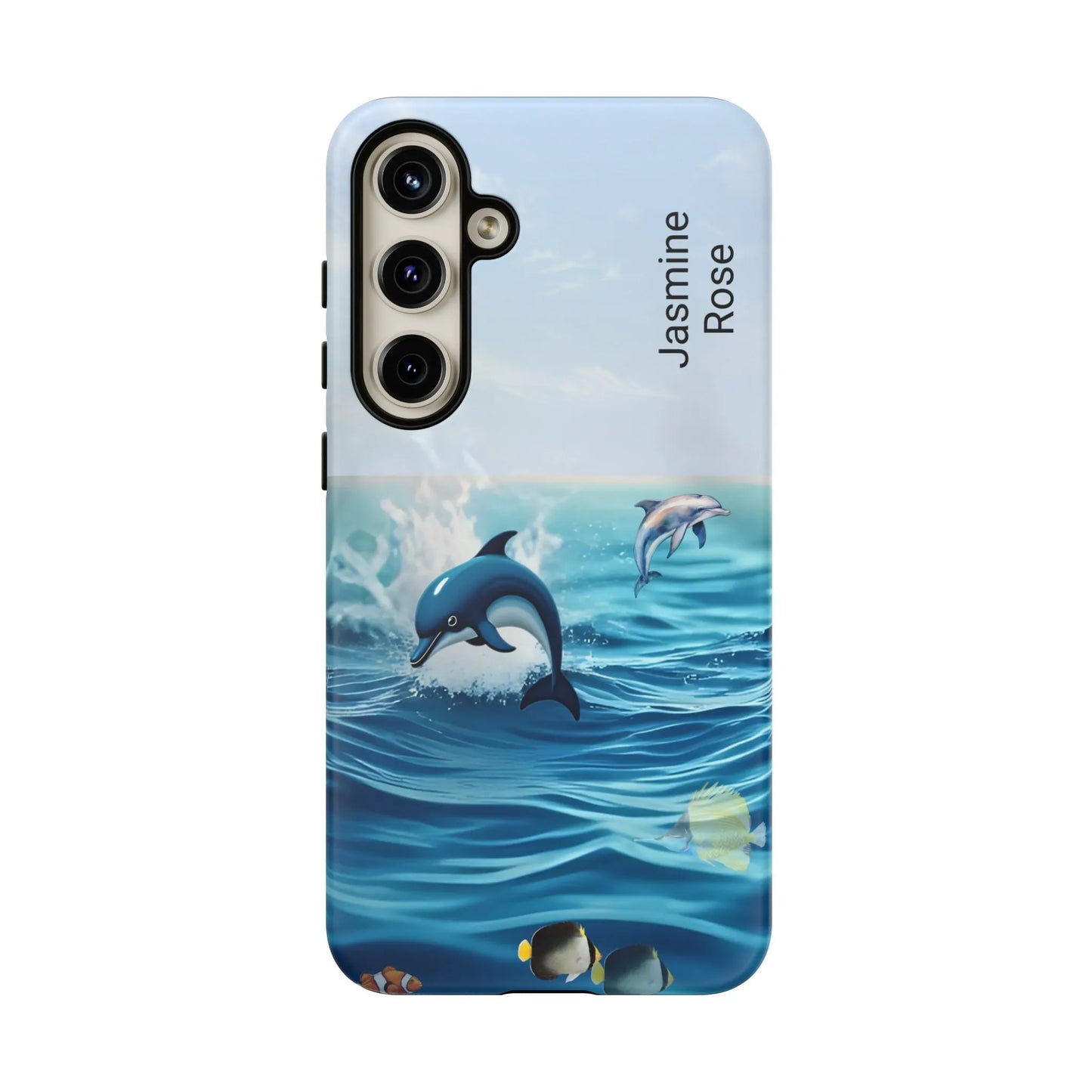 Personalized Phone Case with Dolphin Design, Ocean Vibes, Customizable Gift, Beach Lover Accessory, Ideal for Birthdays, Summer