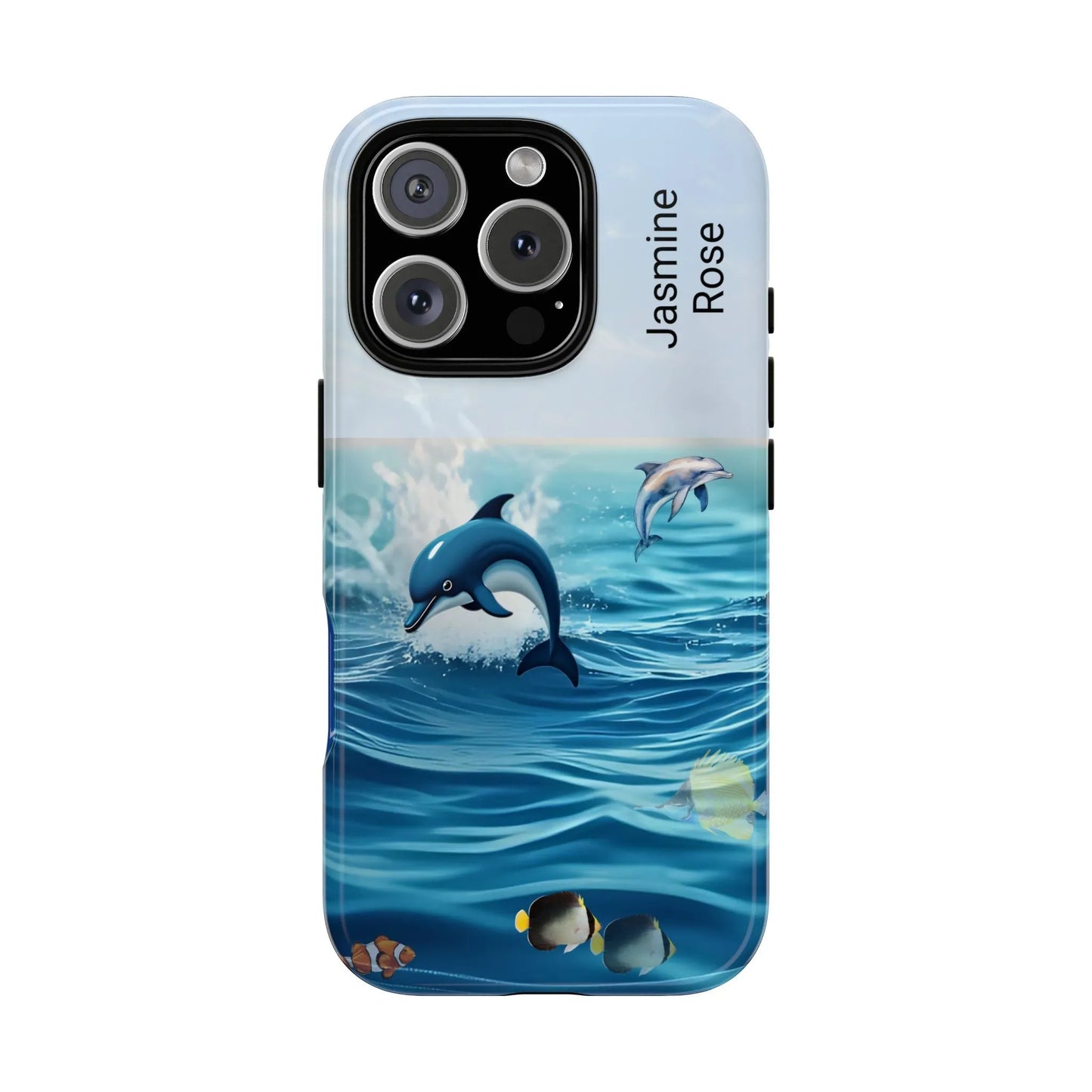 Personalized Phone Case with Dolphin Design, Ocean Vibes, Customizable Gift, Beach Lover Accessory, Ideal for Birthdays, Summer