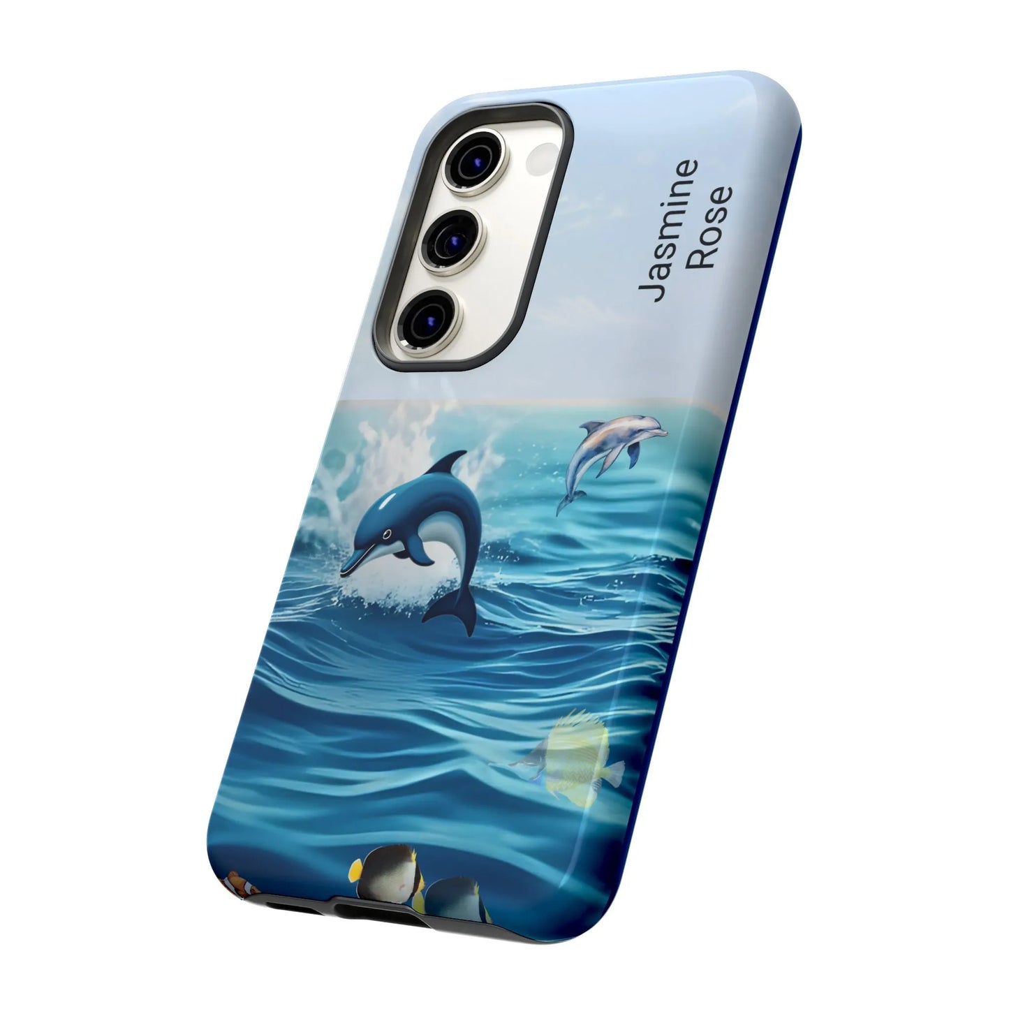 Personalized Phone Case with Dolphin Design, Ocean Vibes, Customizable Gift, Beach Lover Accessory, Ideal for Birthdays, Summer