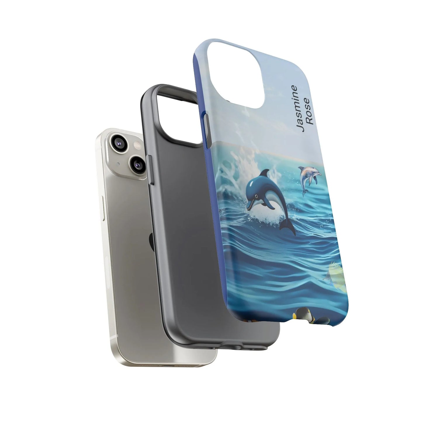 Personalized Phone Case with Dolphin Design, Ocean Vibes, Customizable Gift, Beach Lover Accessory, Ideal for Birthdays, Summer
