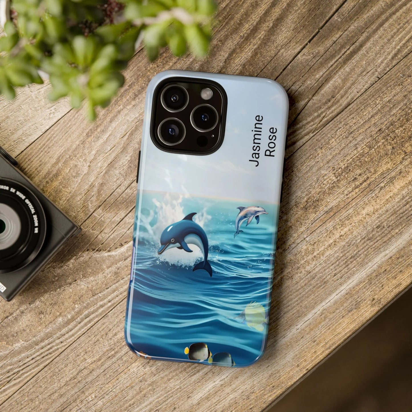 Personalized Phone Case with Dolphin Design, Ocean Vibes, Customizable Gift, Beach Lover Accessory, Ideal for Birthdays, Summer