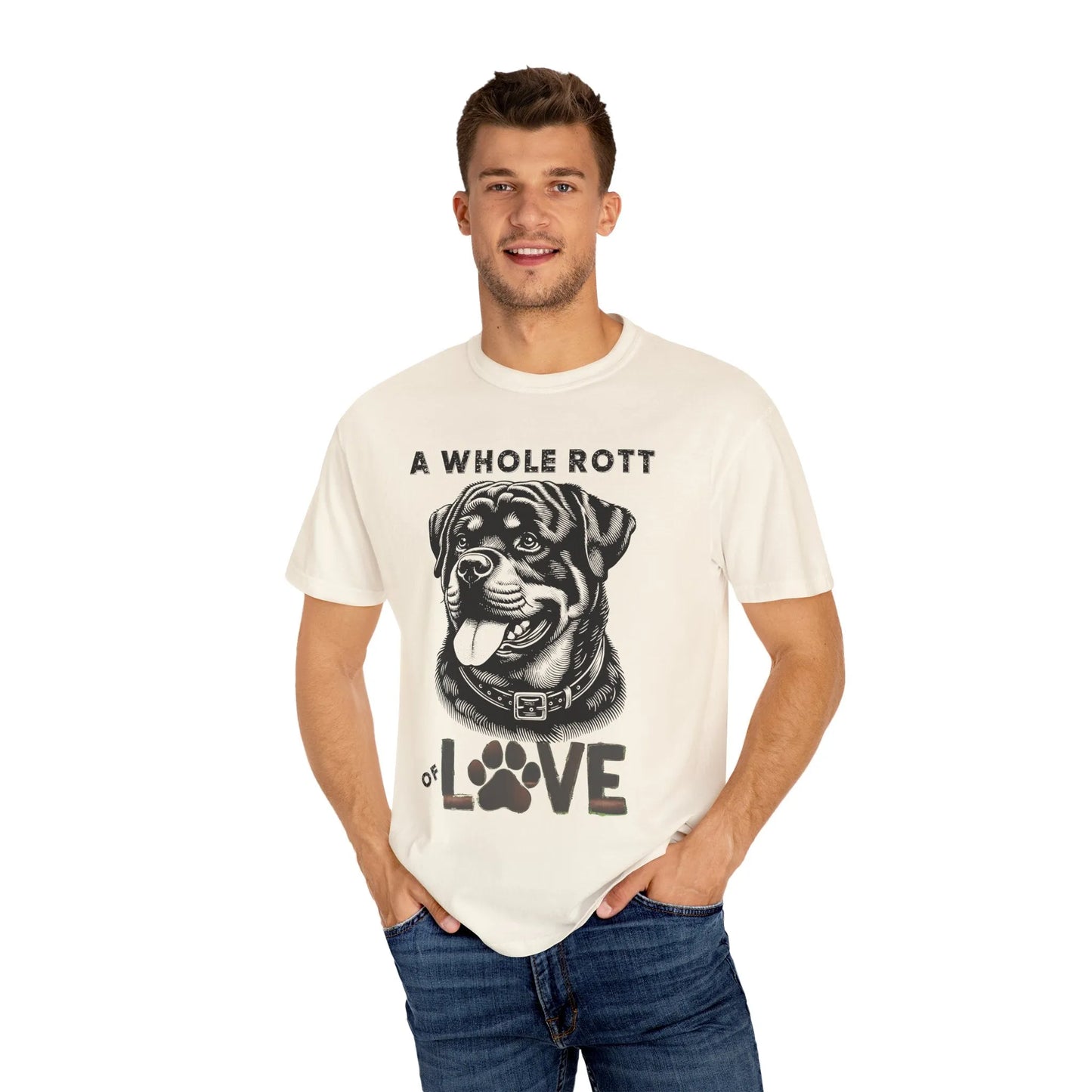 Rottweiler Love T-Shirt, Unisex Pet Lover Tee, Cute Dog Lover Gift, Dog Mom Shirt, Animal Adoption Awareness Clothing