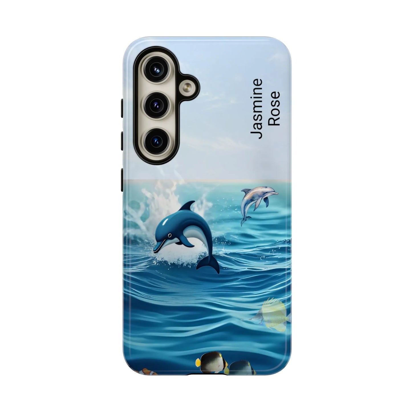 Personalized Phone Case with Dolphin Design, Ocean Vibes, Customizable Gift, Beach Lover Accessory, Ideal for Birthdays, Summer