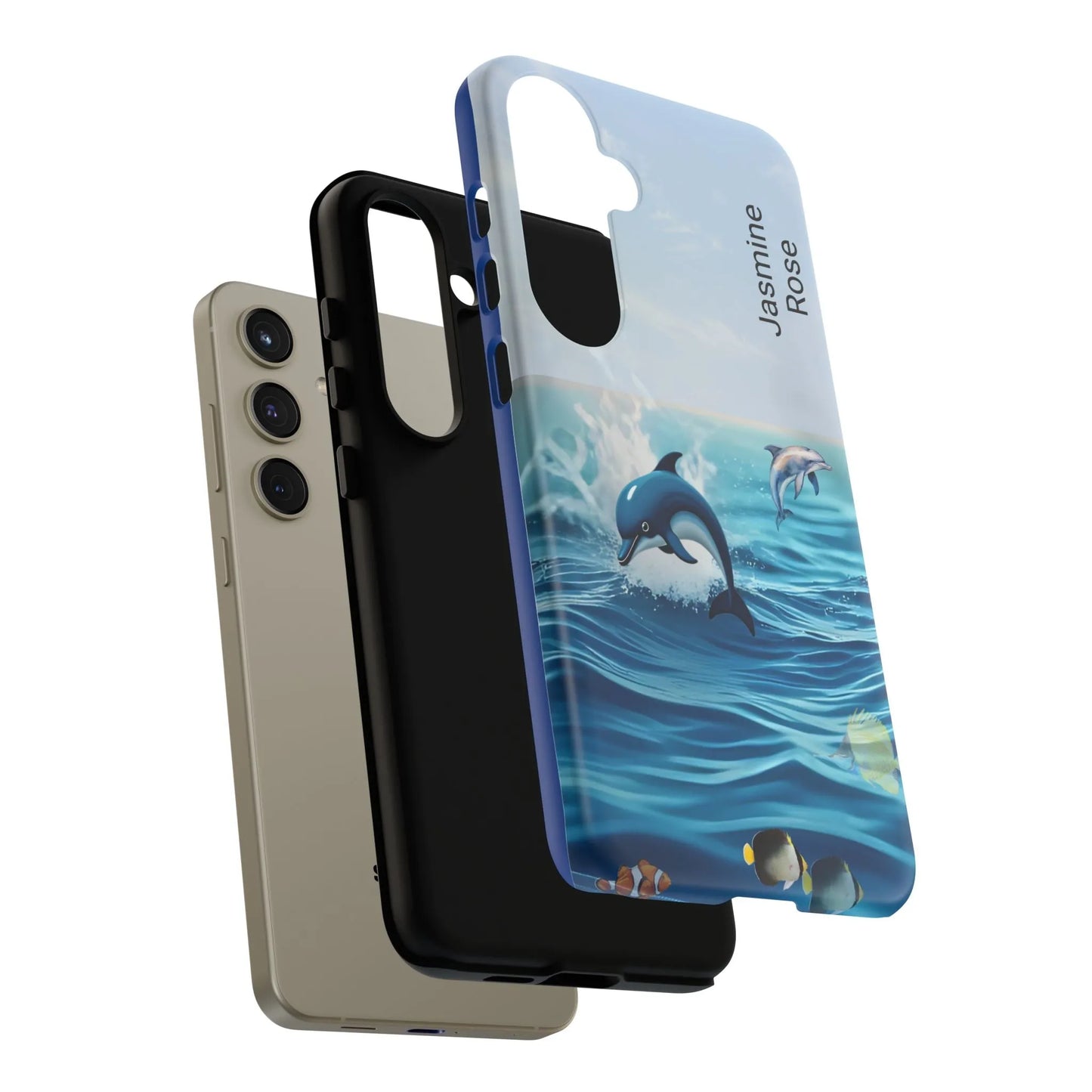 Personalized Phone Case with Dolphin Design, Ocean Vibes, Customizable Gift, Beach Lover Accessory, Ideal for Birthdays, Summer