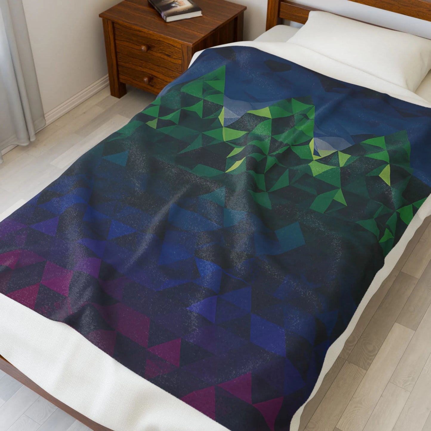 Mountain Vibes Velveteen Plush Blanket, Cozy Throw for Home Decor, Gift for Nature Lovers, Perfect for Camping and Picnics