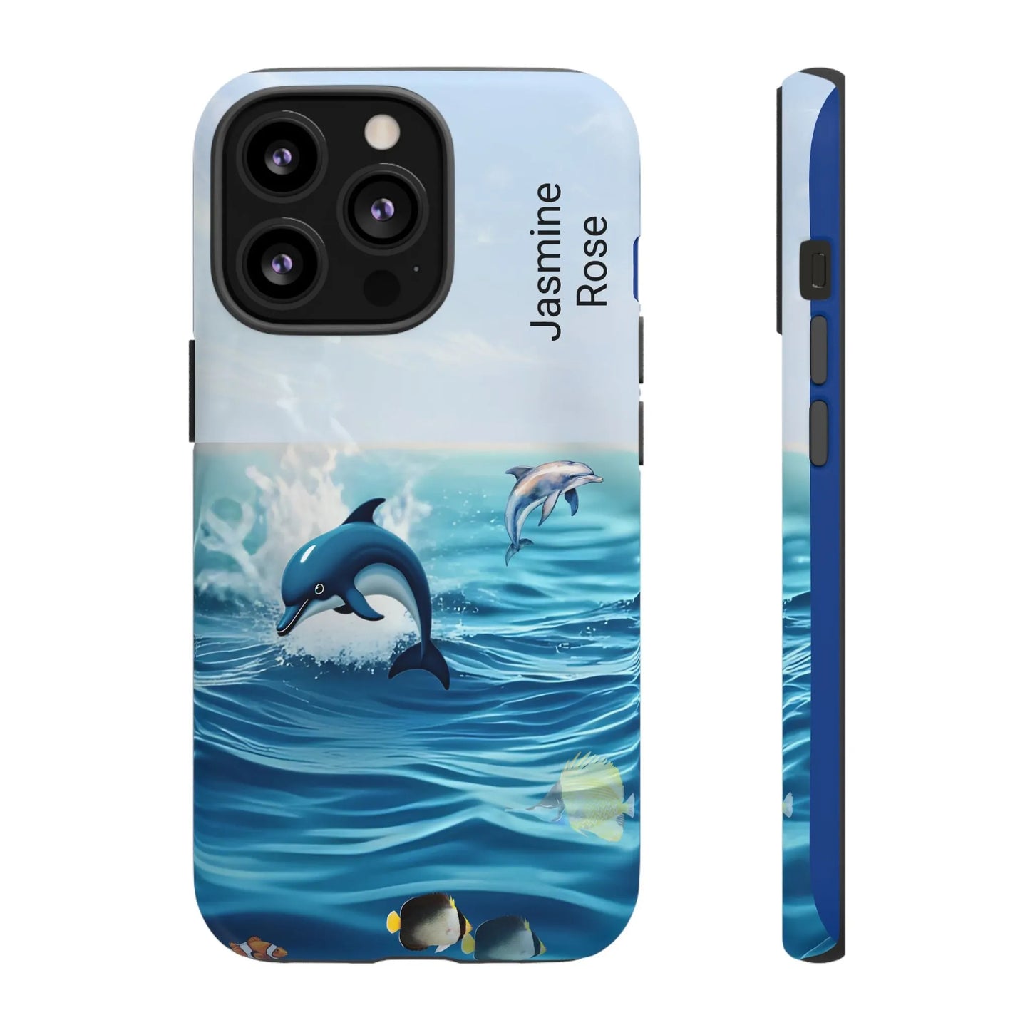 Personalized Phone Case with Dolphin Design, Ocean Vibes, Customizable Gift, Beach Lover Accessory, Ideal for Birthdays, Summer