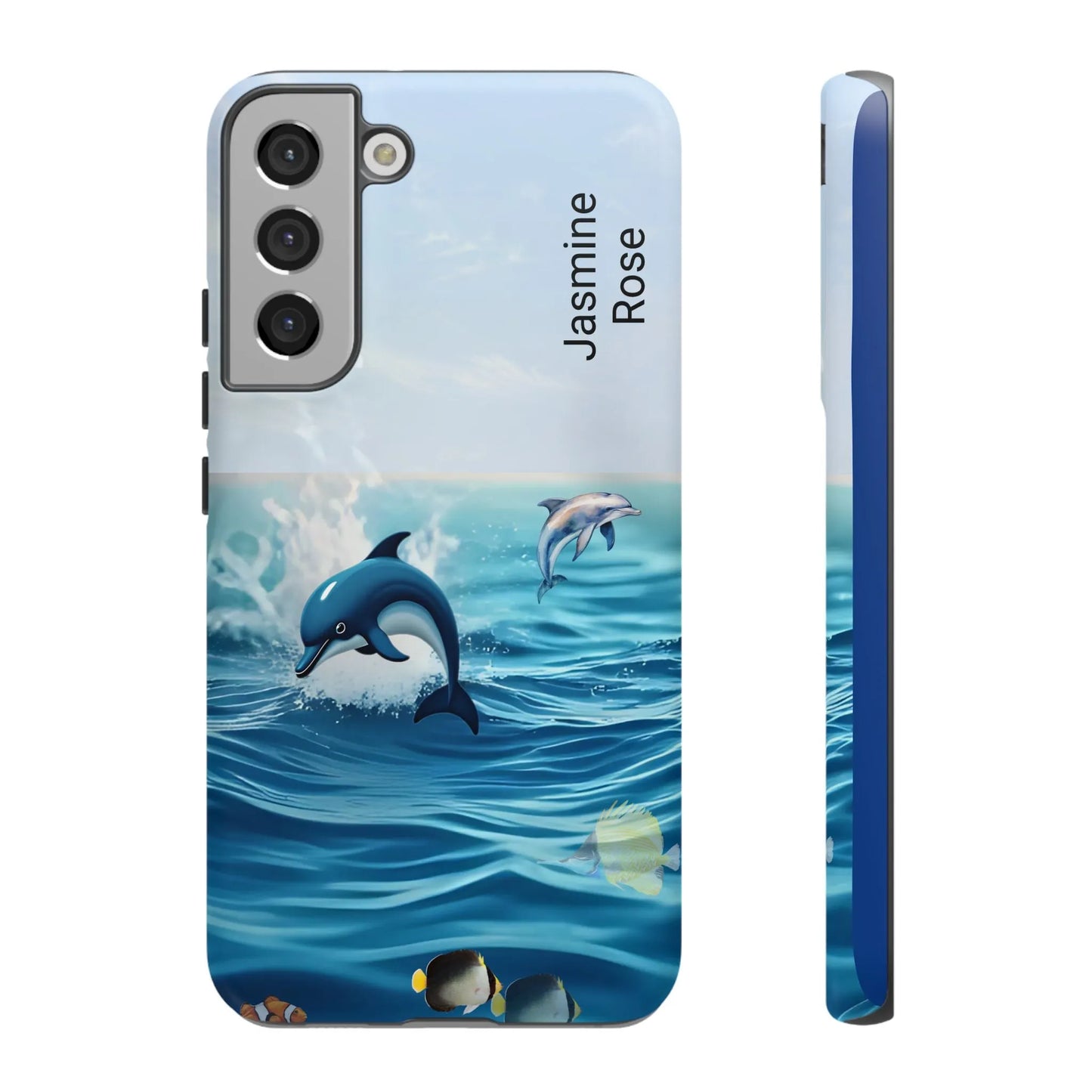 Personalized Phone Case with Dolphin Design, Ocean Vibes, Customizable Gift, Beach Lover Accessory, Ideal for Birthdays, Summer