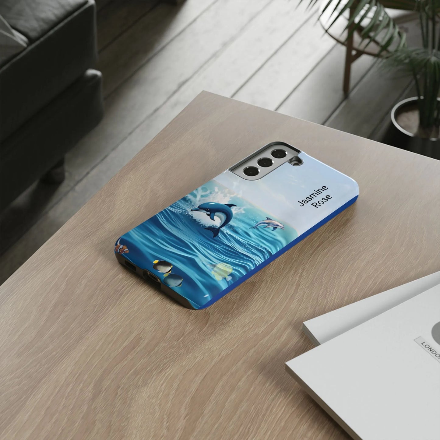 Personalized Phone Case with Dolphin Design, Ocean Vibes, Customizable Gift, Beach Lover Accessory, Ideal for Birthdays, Summer