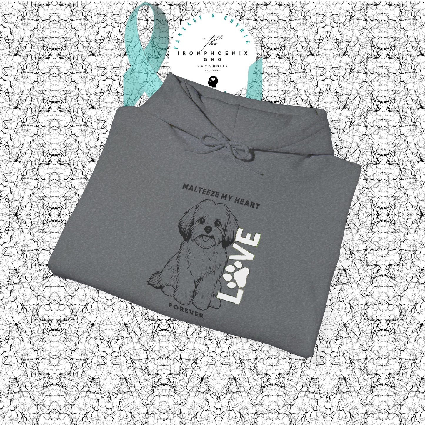 Maltese Heart Hoodie, Cozy Pet Lovers Sweatshirt, Dog Mom Gift, Animal Hoodie, Cute Maltese Sweatshirt, Forever Loved Apparel