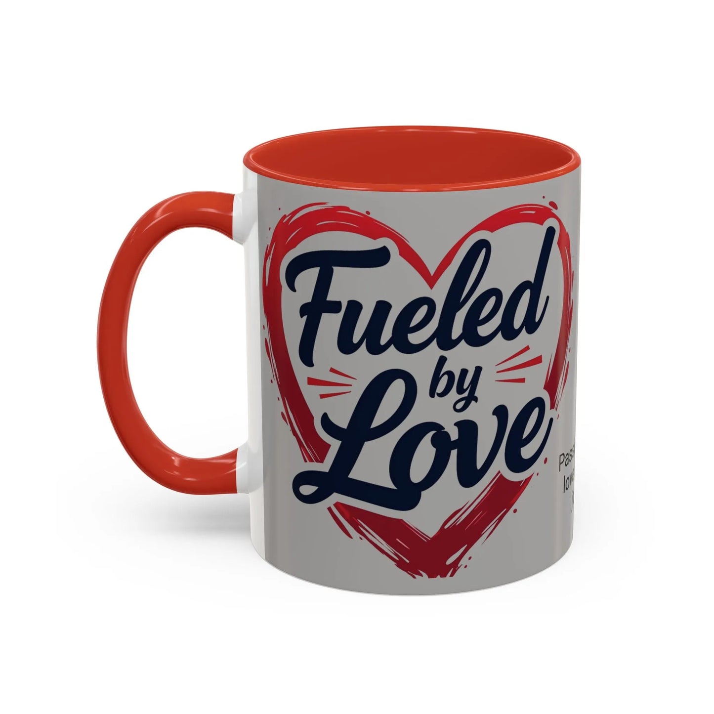 Fueled by Love Coffee Mug - Perfect for Gifts, Romantic Mug, Wedding Gift, Anniversary, Coffee Lovers, Heart Design