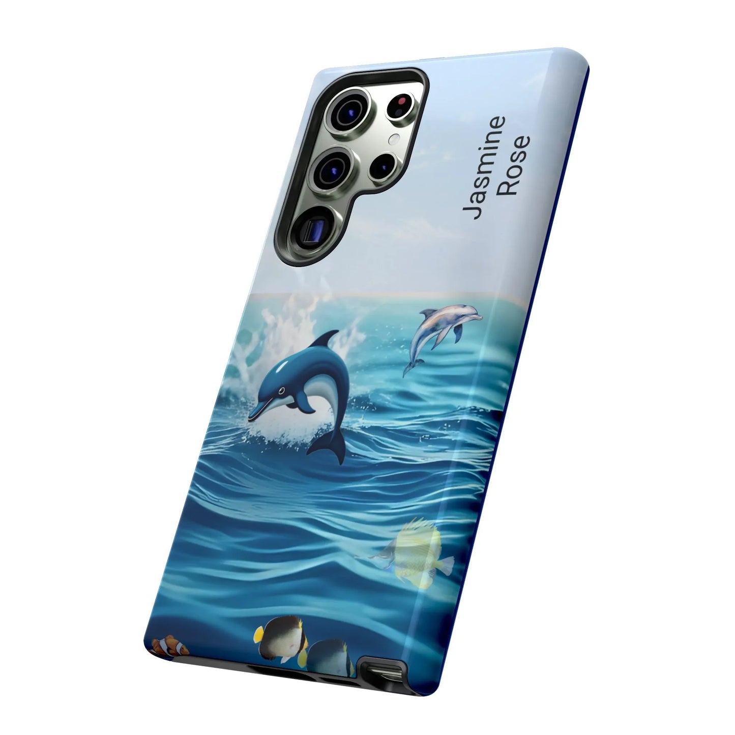 Personalized Phone Case with Dolphin Design, Ocean Vibes, Customizable Gift, Beach Lover Accessory, Ideal for Birthdays, Summer