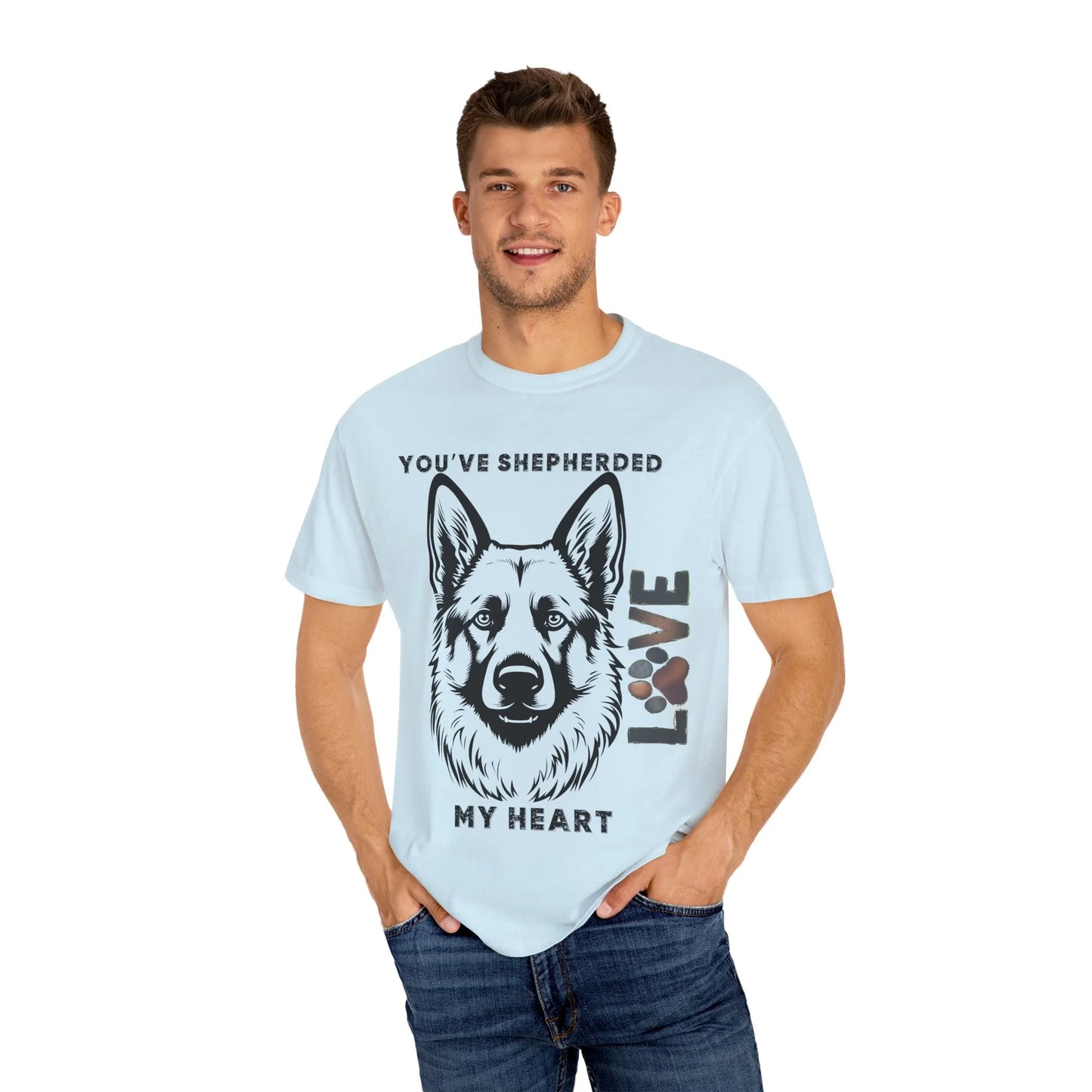 Shepherd Dog Love T-Shirt, Unisex Gift for Dog Lovers, Pet Adoption Support, Heartwarming Canine Apparel, Casual Everyday Wear
