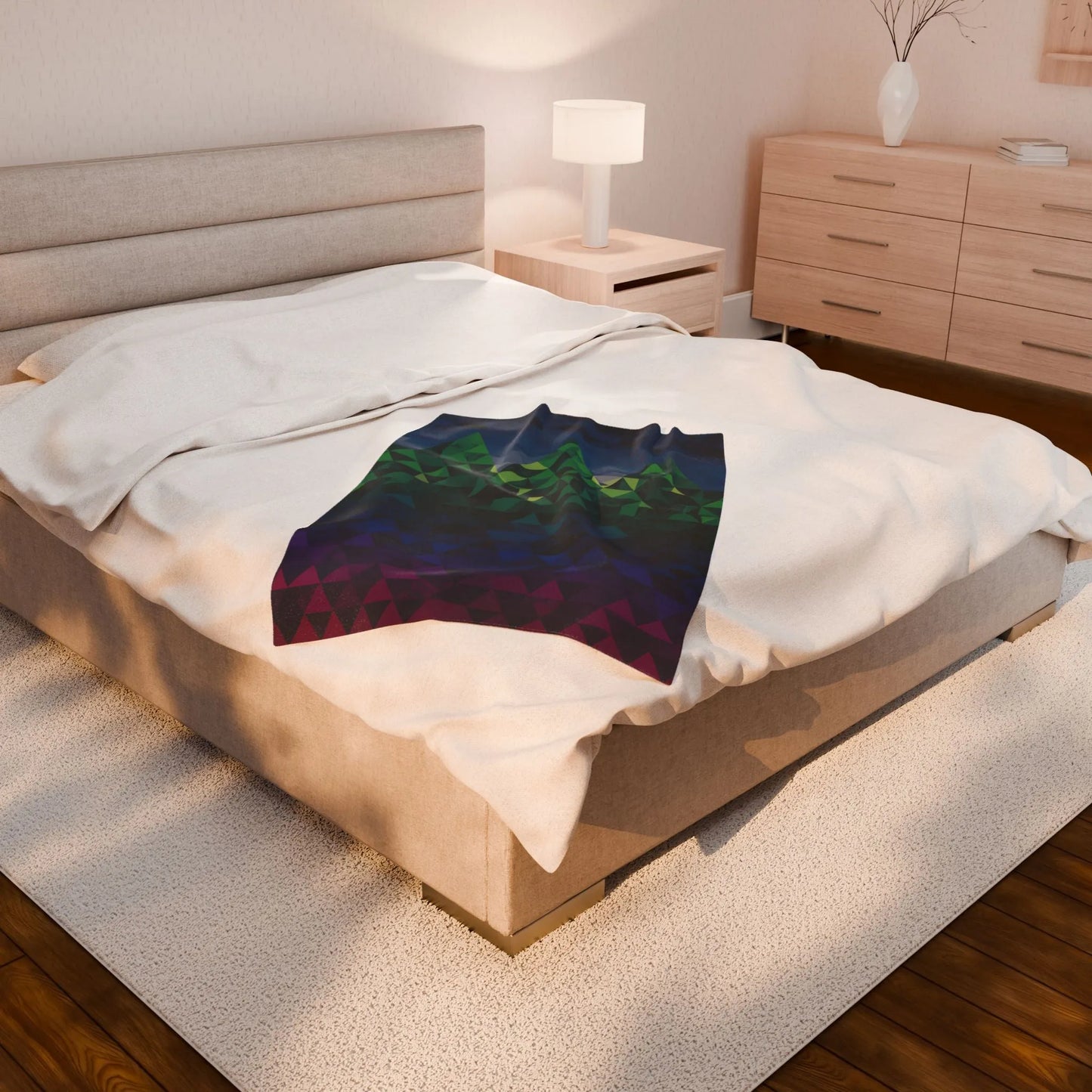 Mountain Vibes Velveteen Plush Blanket, Cozy Throw for Home Decor, Gift for Nature Lovers, Perfect for Camping and Picnics