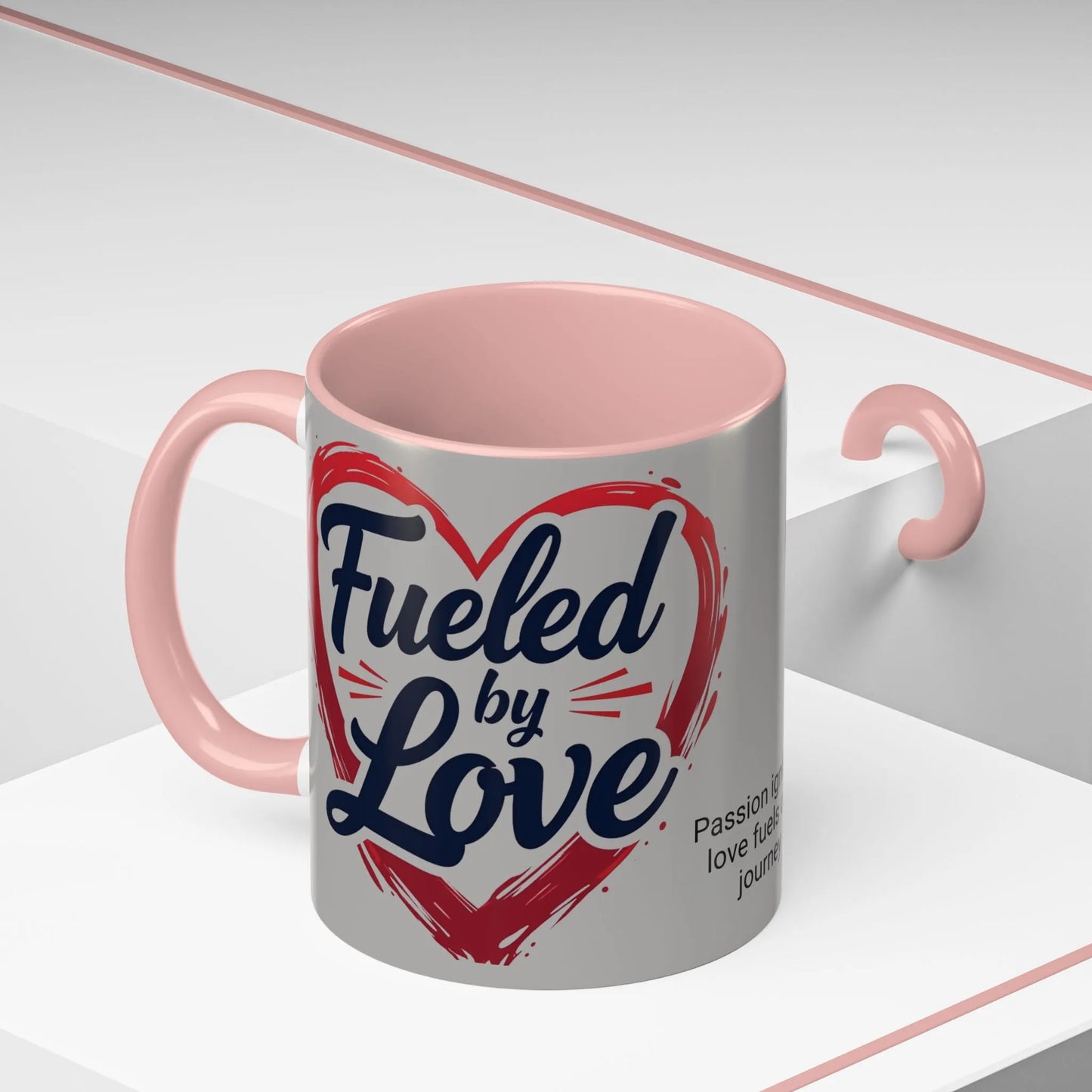 Fueled by Love Coffee Mug - Perfect for Gifts, Romantic Mug, Wedding Gift, Anniversary, Coffee Lovers, Heart Design