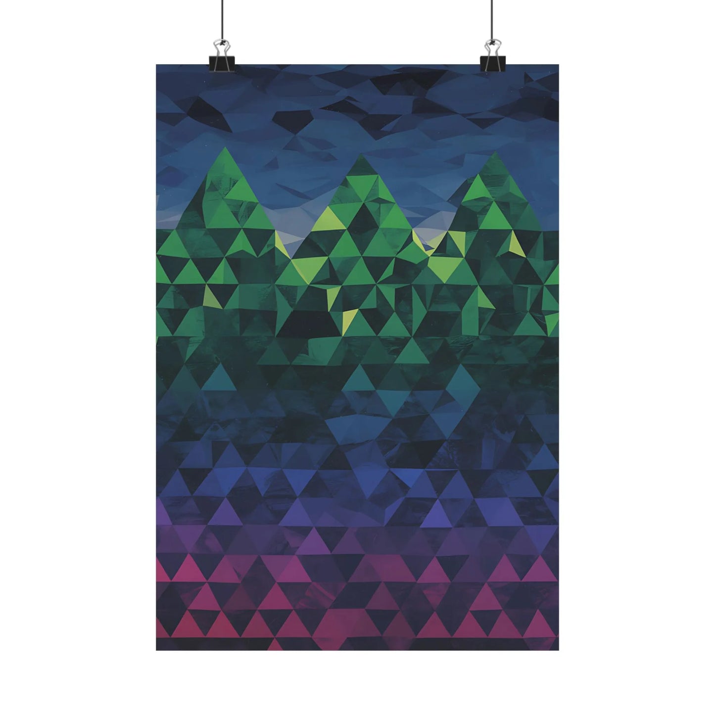 Abstract Mountain Matte Vertical Poster 2025 - Iron Phoenix GHG