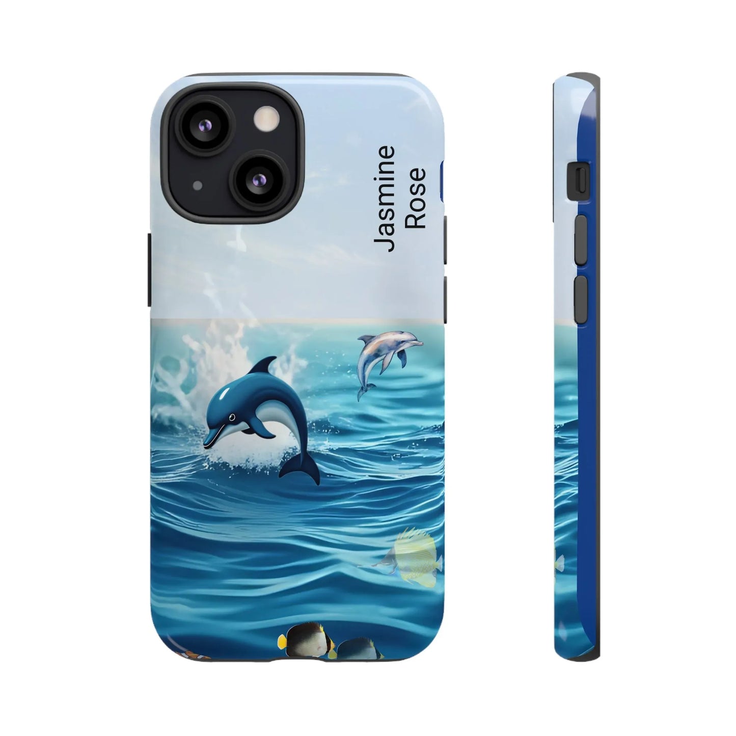 Personalized Phone Case with Dolphin Design, Ocean Vibes, Customizable Gift, Beach Lover Accessory, Ideal for Birthdays, Summer