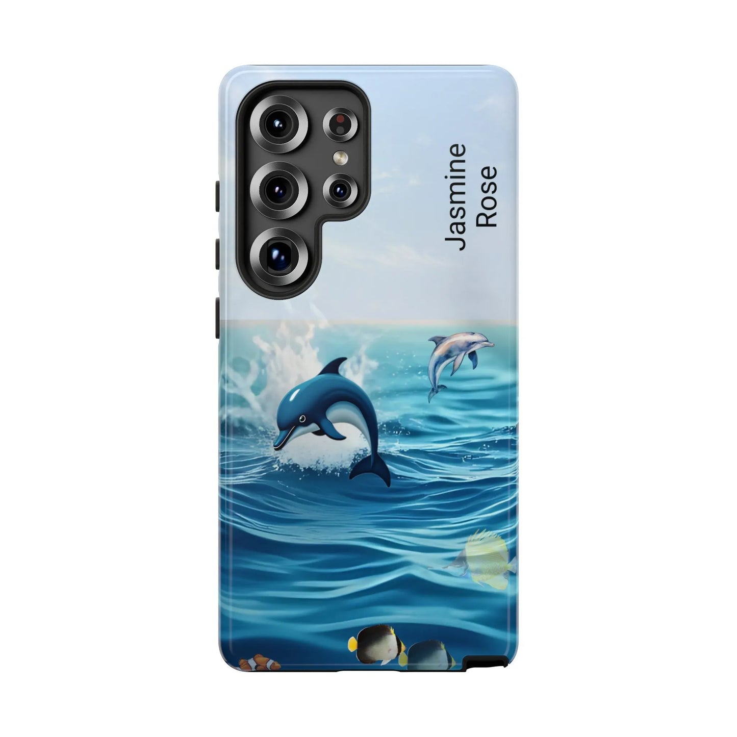 Personalized Phone Case with Dolphin Design, Ocean Vibes, Customizable Gift, Beach Lover Accessory, Ideal for Birthdays, Summer