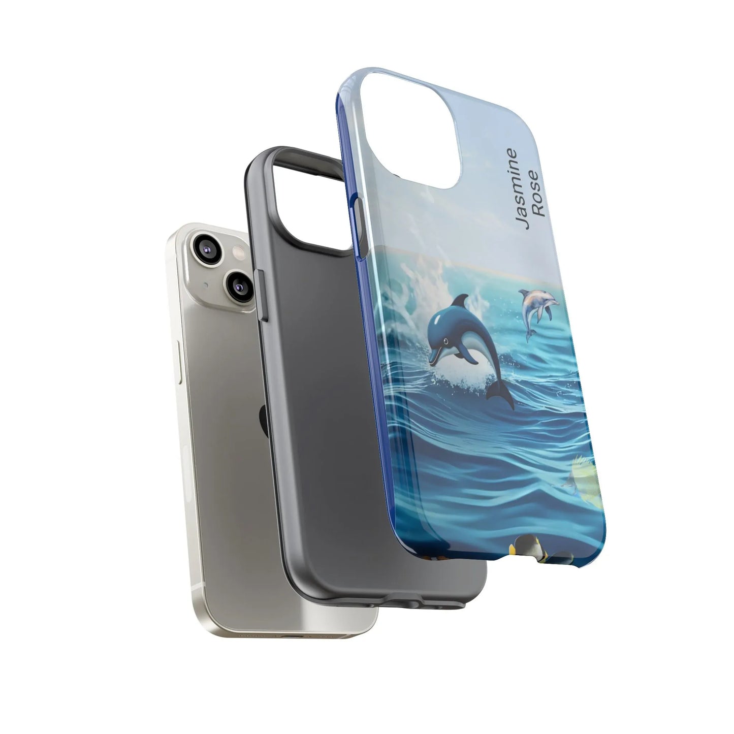 Personalized Phone Case with Dolphin Design, Ocean Vibes, Customizable Gift, Beach Lover Accessory, Ideal for Birthdays, Summer