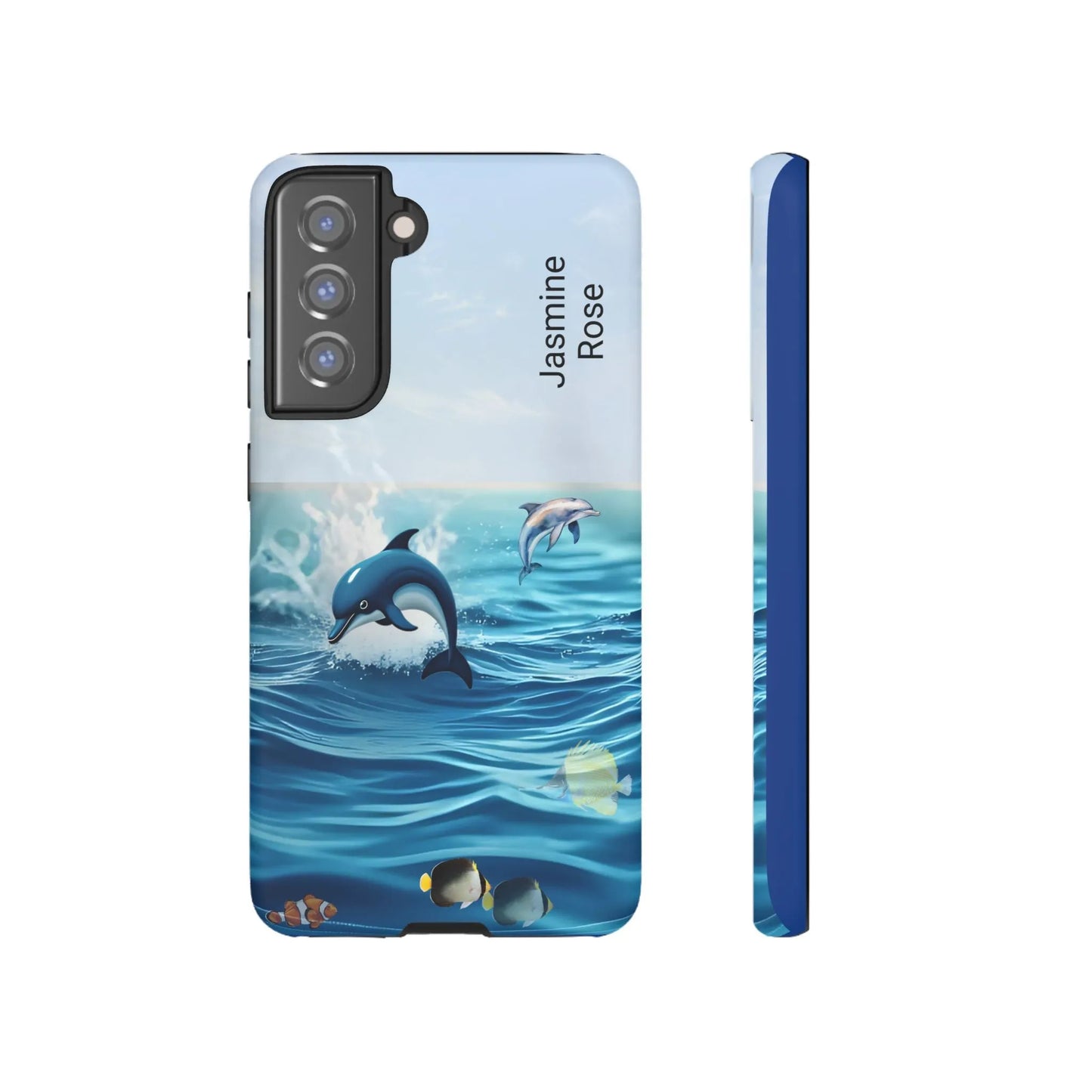 Personalized Phone Case with Dolphin Design, Ocean Vibes, Customizable Gift, Beach Lover Accessory, Ideal for Birthdays, Summer