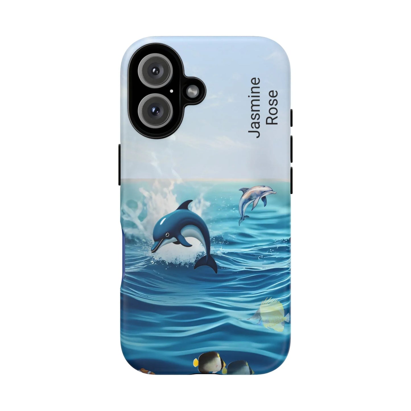 Personalized Phone Case with Dolphin Design, Ocean Vibes, Customizable Gift, Beach Lover Accessory, Ideal for Birthdays, Summer