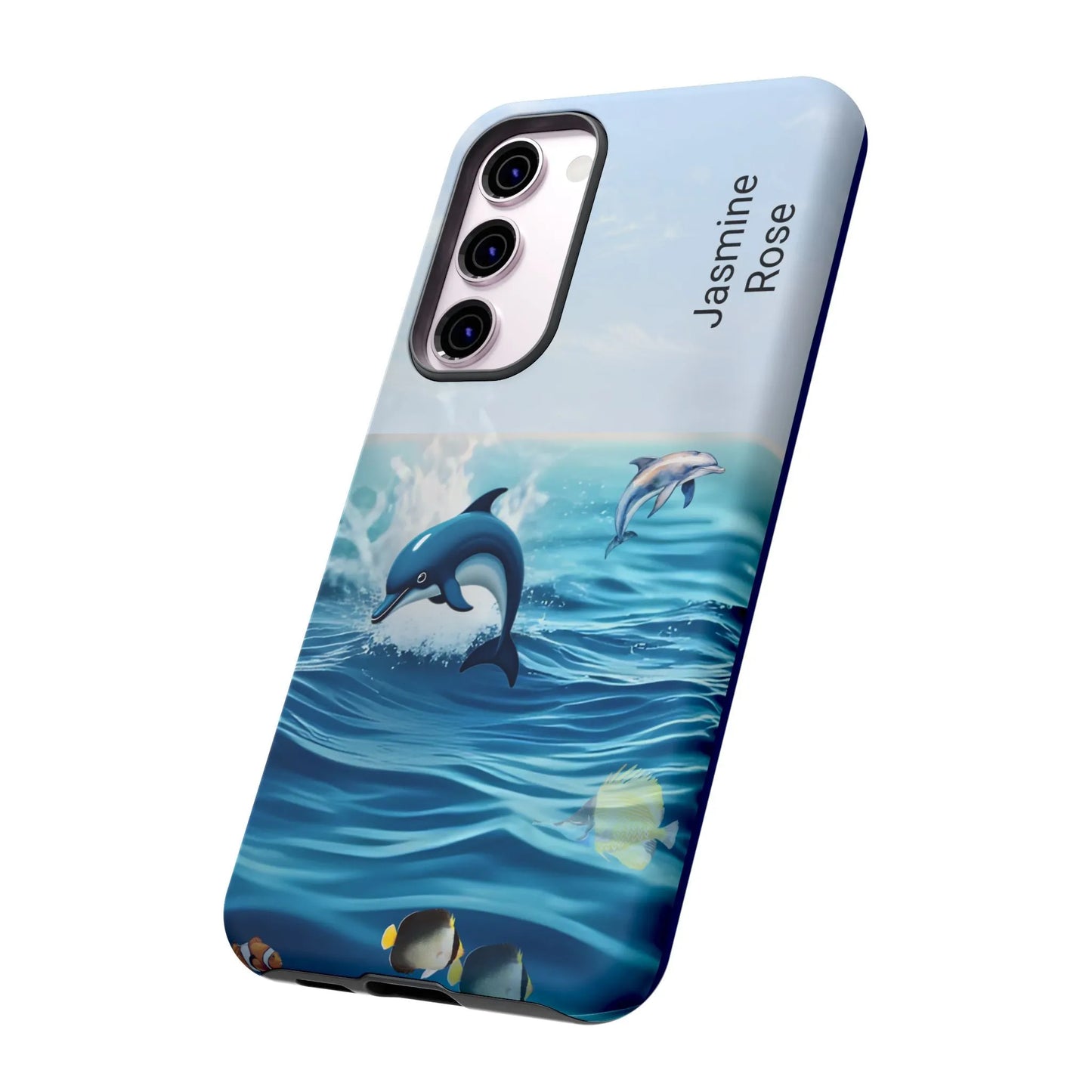 Personalized Phone Case with Dolphin Design, Ocean Vibes, Customizable Gift, Beach Lover Accessory, Ideal for Birthdays, Summer