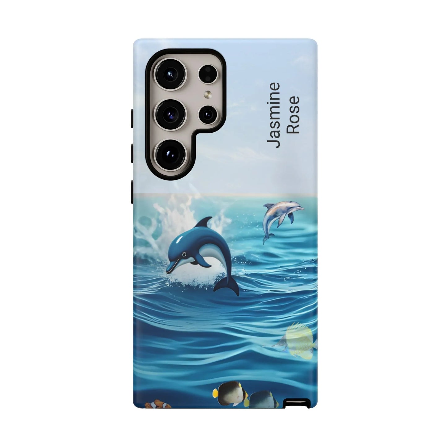 Personalized Phone Case with Dolphin Design, Ocean Vibes, Customizable Gift, Beach Lover Accessory, Ideal for Birthdays, Summer