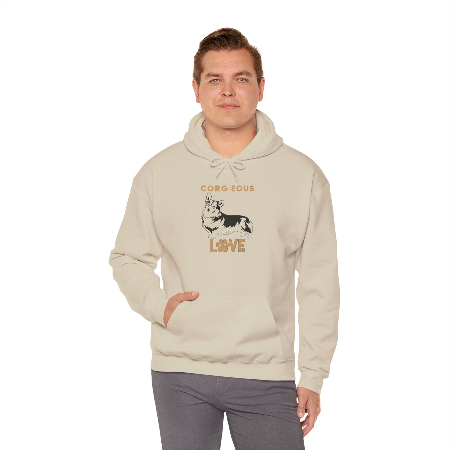 Corgi Love Hoodie, Cozy Sweatshirt, Dog Lover Gift, Pet Appreciation, Cute Animal Apparel, Perfect for Birthdays & Celebrations