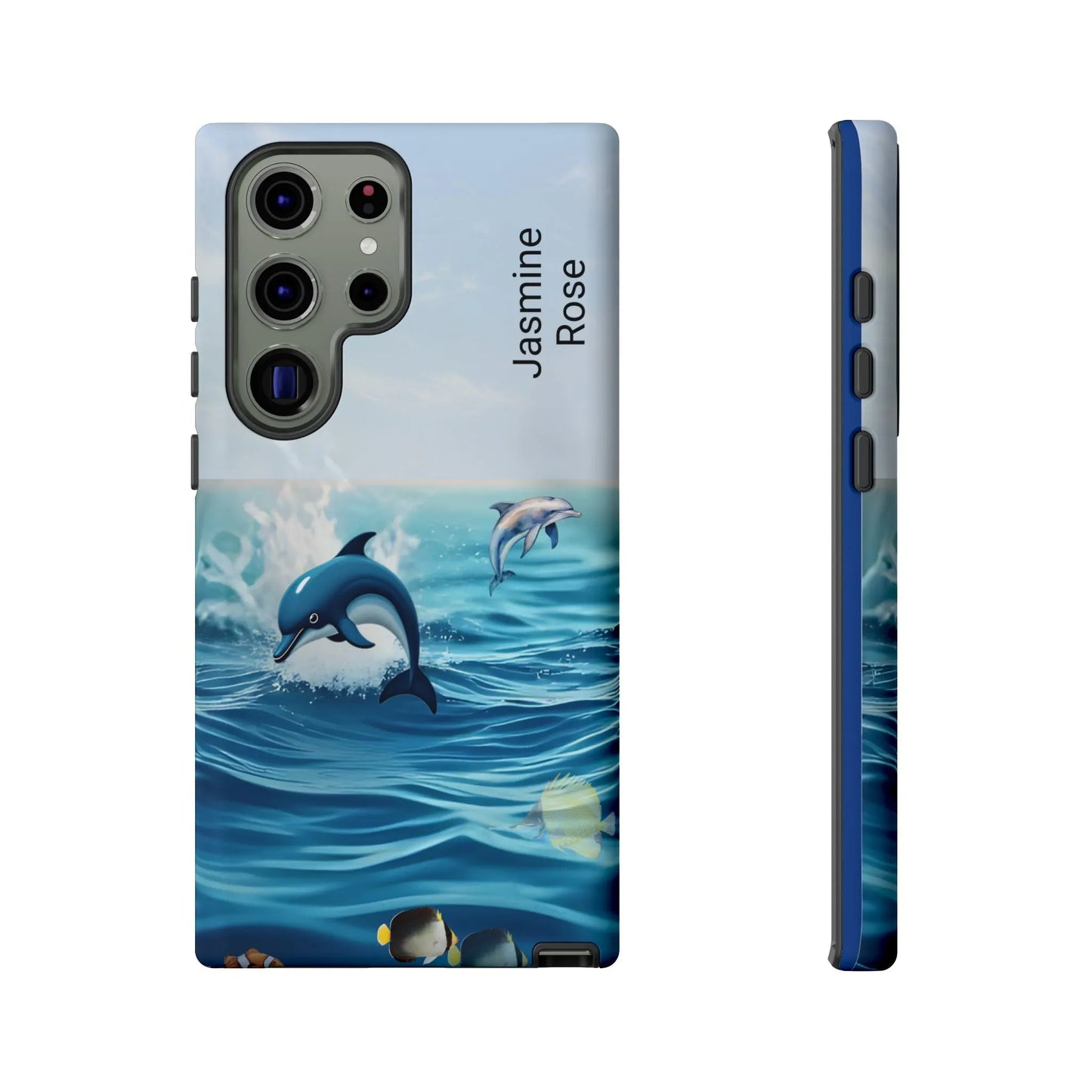 Personalized Phone Case with Dolphin Design, Ocean Vibes, Customizable Gift, Beach Lover Accessory, Ideal for Birthdays, Summer