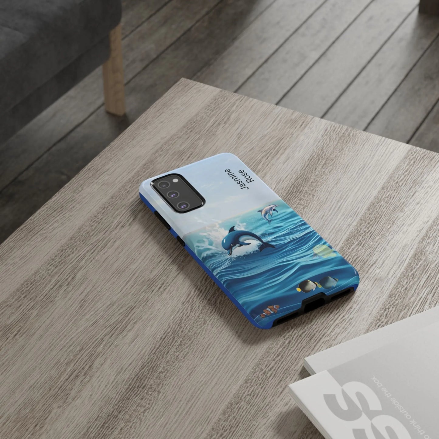 Personalized Phone Case with Dolphin Design, Ocean Vibes, Customizable Gift, Beach Lover Accessory, Ideal for Birthdays, Summer