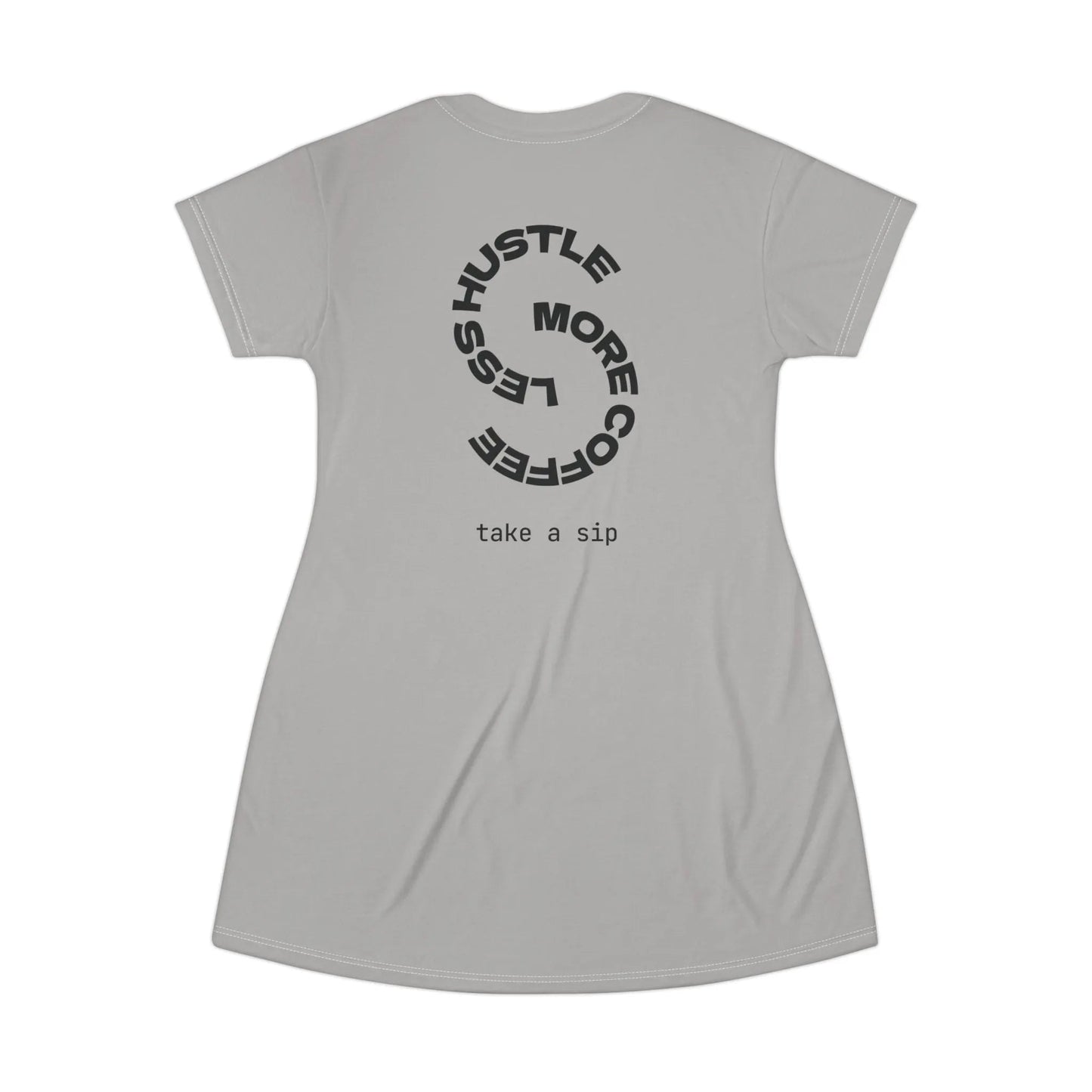 Coffee T-Shirt Dress - Stylish and Comfy Summer Dress for Coffee Lovers - Iron Phoenix GHG