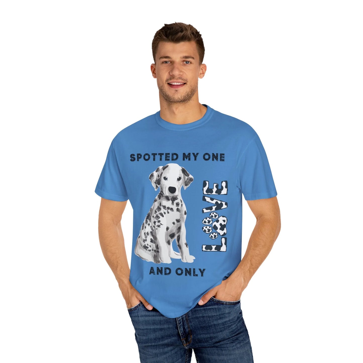 Dog Lover's Unisex Tee | Spotted My One and Only Love T-Shirt | Perfect Gift for Pet Owners, Casual Wear, Dog Appreciation Day, Birthdays,