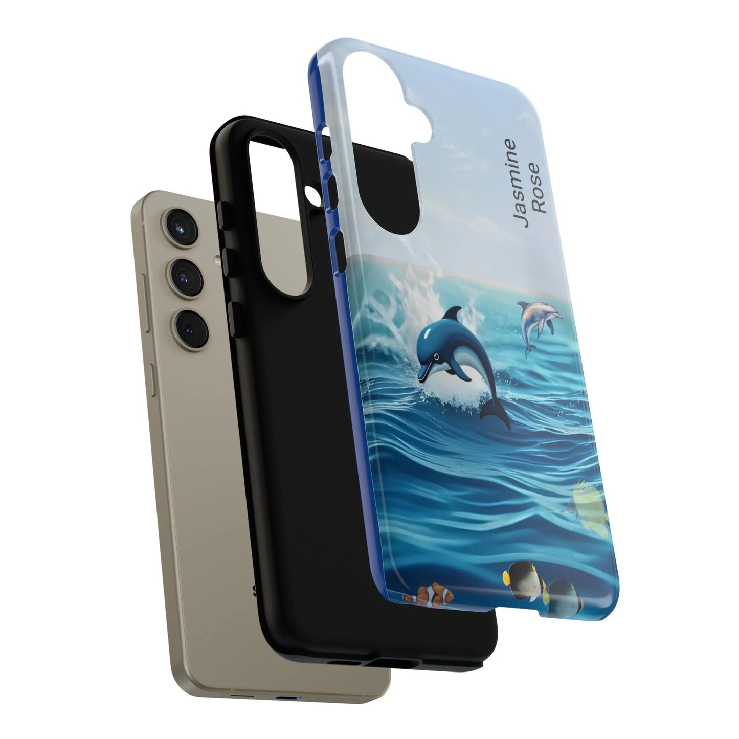Personalized Phone Case with Dolphin Design, Ocean Vibes, Customizable Gift, Beach Lover Accessory, Ideal for Birthdays, Summer