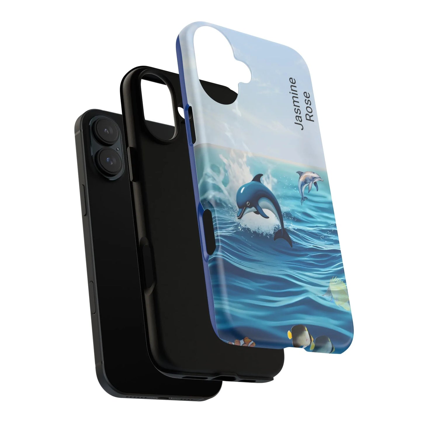 Personalized Phone Case with Dolphin Design, Ocean Vibes, Customizable Gift, Beach Lover Accessory, Ideal for Birthdays, Summer
