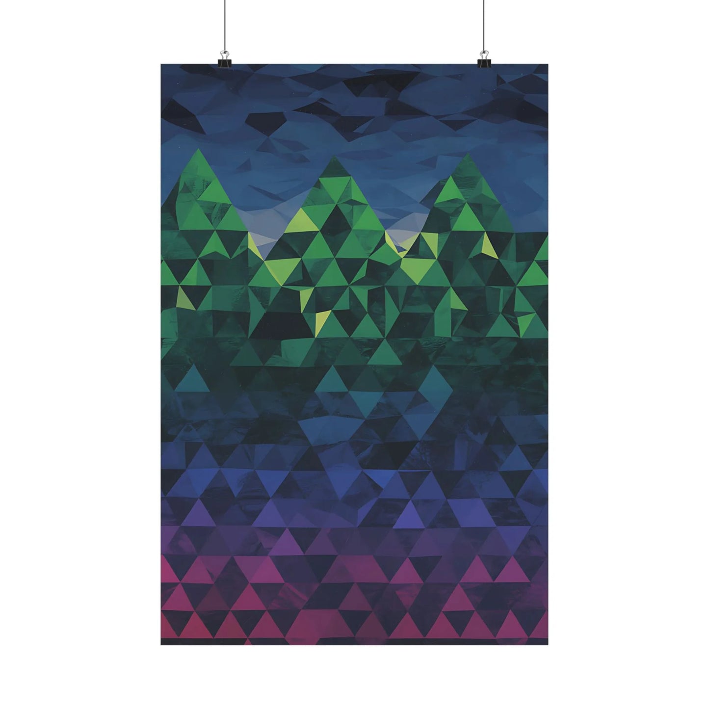 Abstract Mountain Matte Vertical Poster 2025 - Iron Phoenix GHG