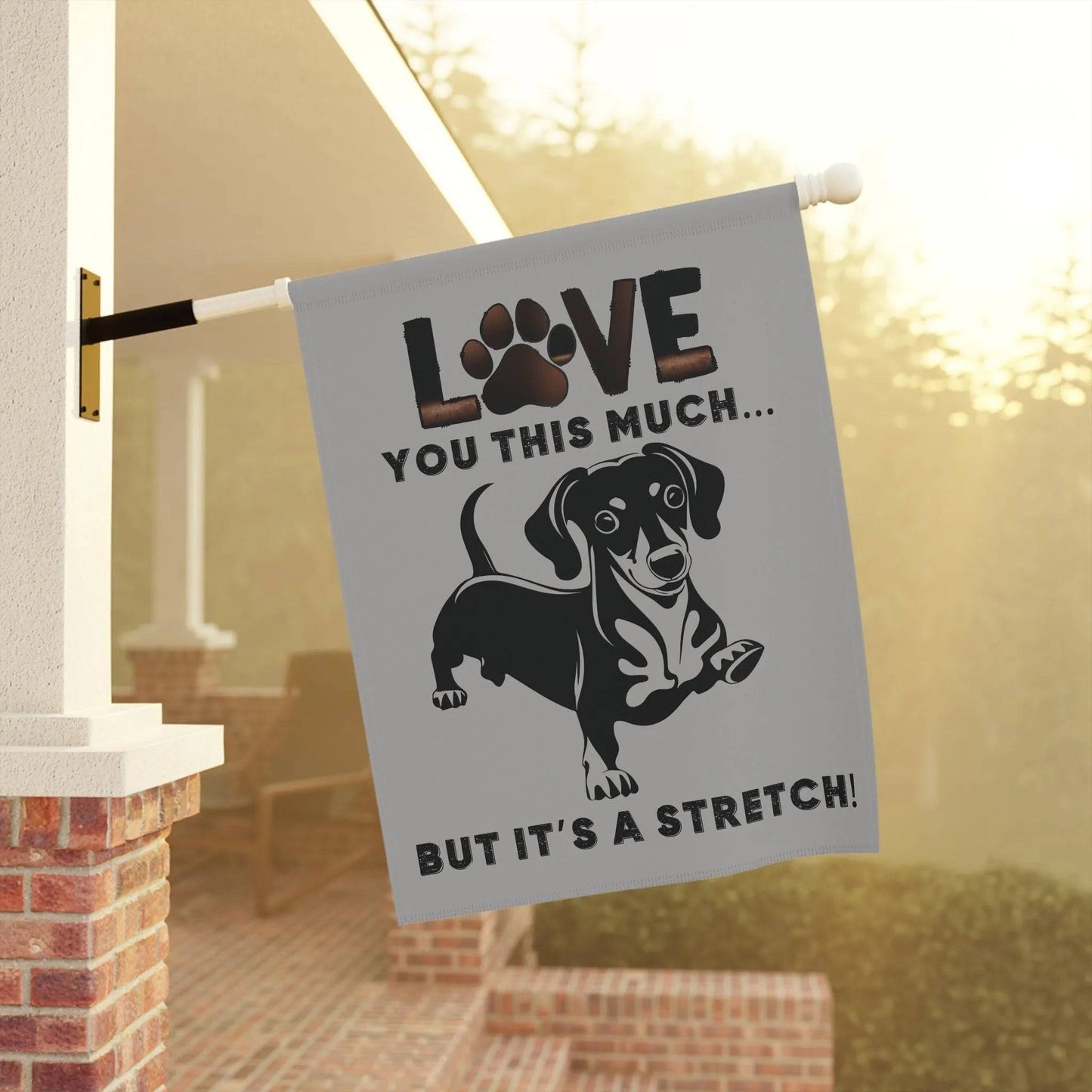 Dachshund Garden Banner - Adorable Dog Design Outdoor Decor - Iron Phoenix GHG