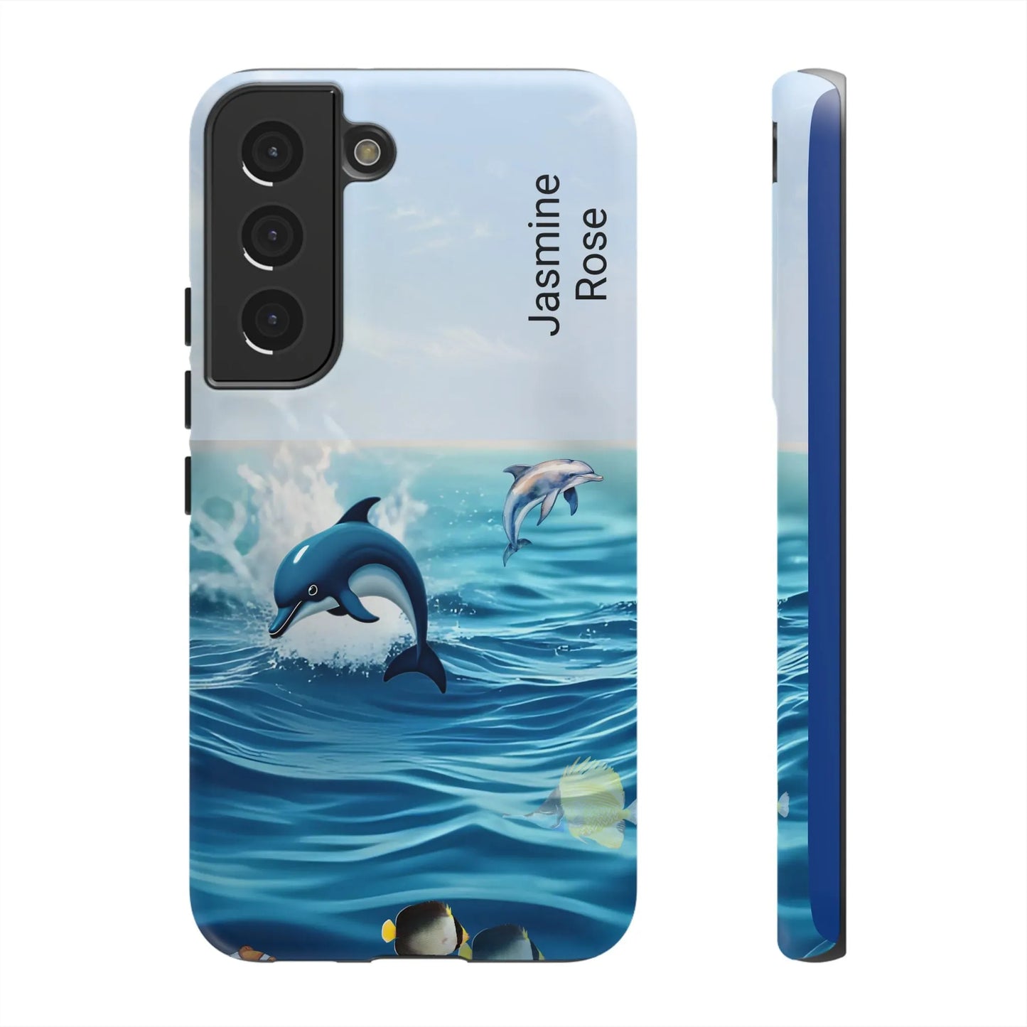 Personalized Phone Case with Dolphin Design, Ocean Vibes, Customizable Gift, Beach Lover Accessory, Ideal for Birthdays, Summer