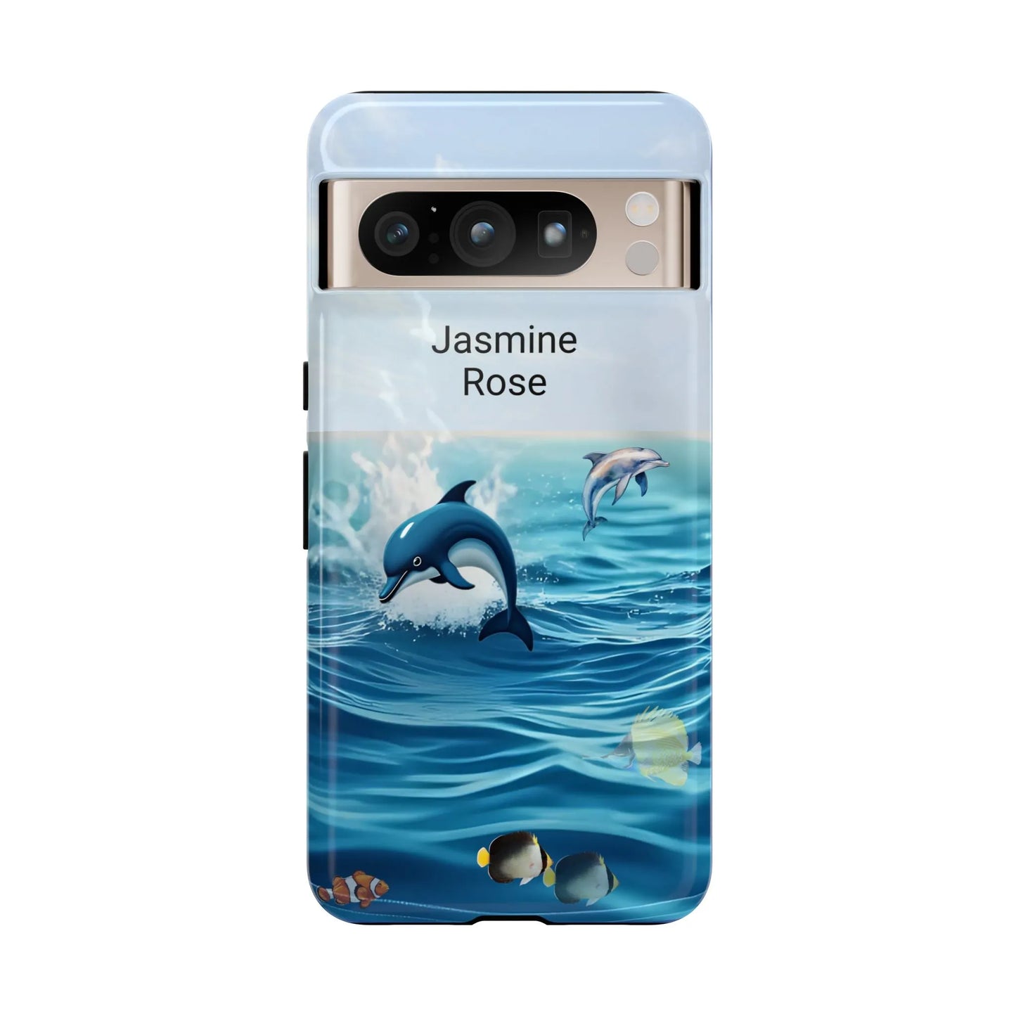 Personalized Phone Case with Dolphin Design, Ocean Vibes, Customizable Gift, Beach Lover Accessory, Ideal for Birthdays, Summer