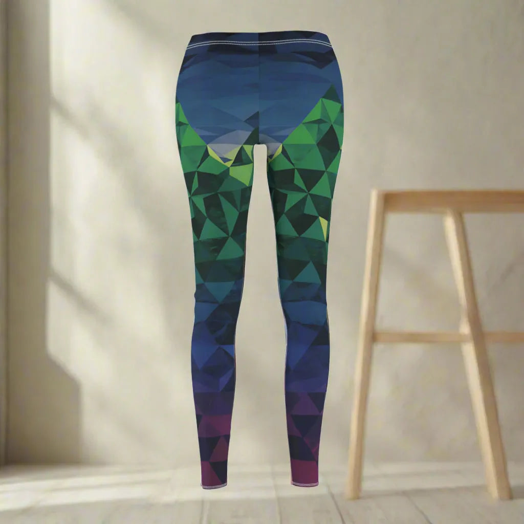 Vibrant Geometric Leggings for Active Women, Yoga Pants, Fitness Wear, Casual Style, Unique Athleisure Outfit, Gym Leggings