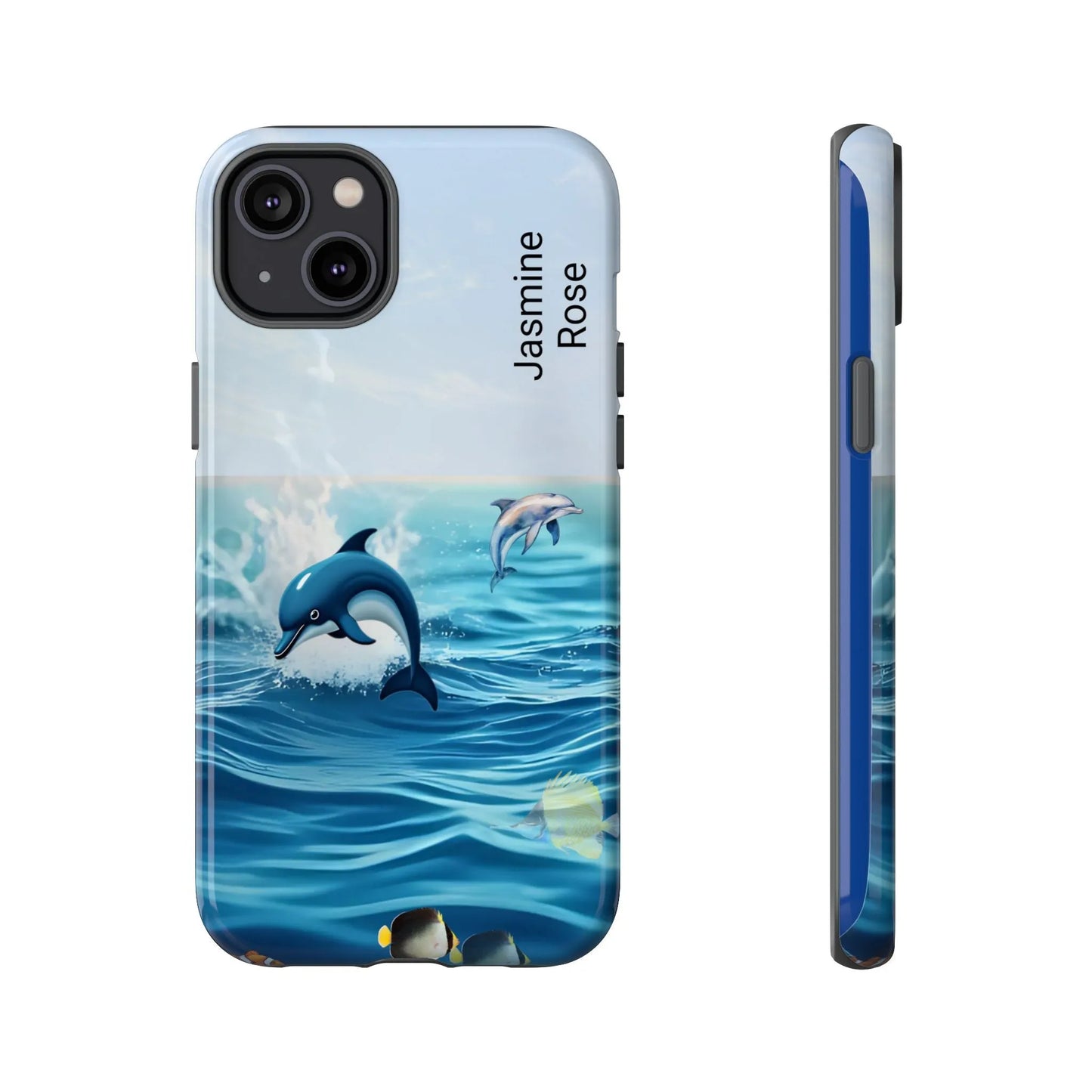 Personalized Phone Case with Dolphin Design, Ocean Vibes, Customizable Gift, Beach Lover Accessory, Ideal for Birthdays, Summer