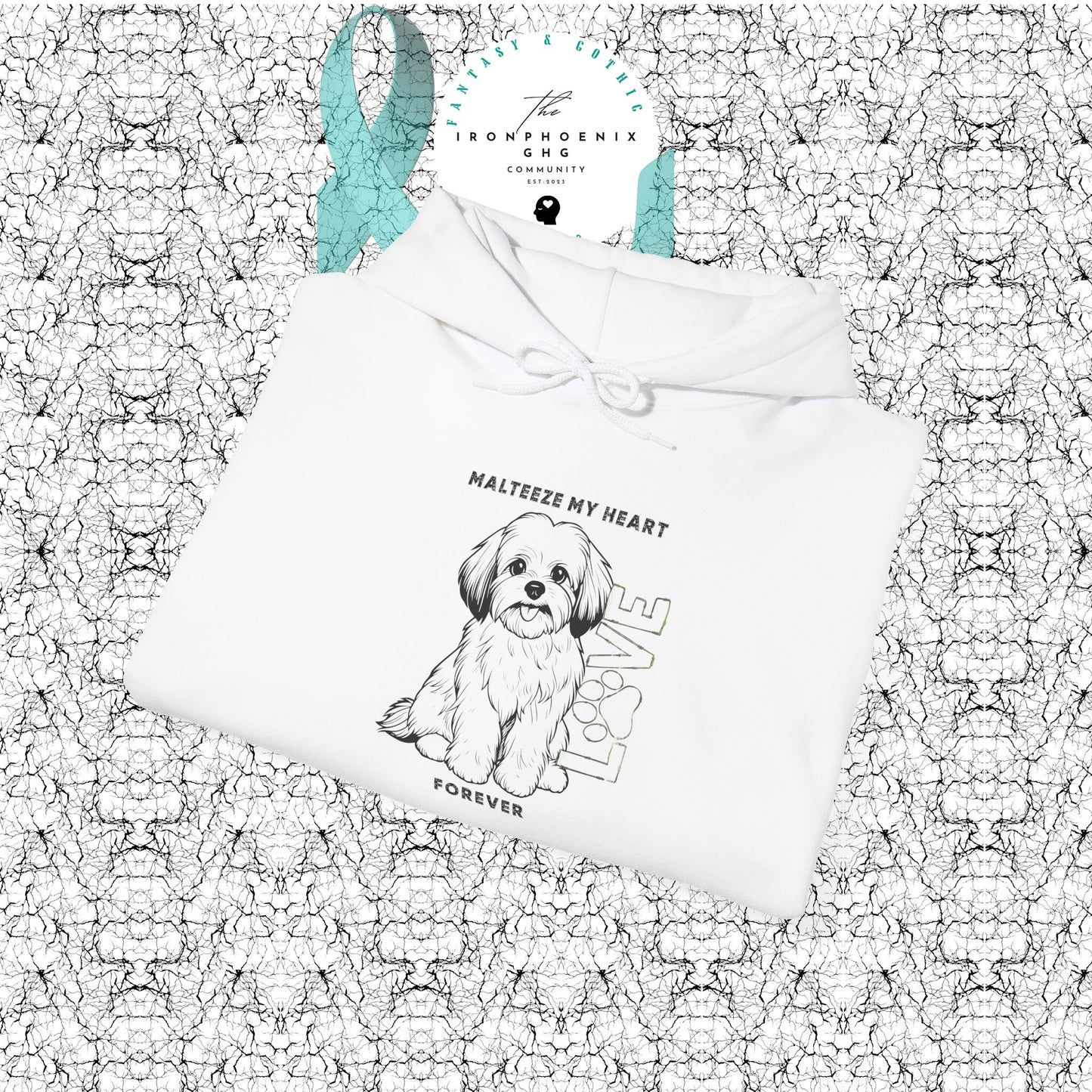 Maltese Heart Hoodie, Cozy Pet Lovers Sweatshirt, Dog Mom Gift, Animal Hoodie, Cute Maltese Sweatshirt, Forever Loved Apparel