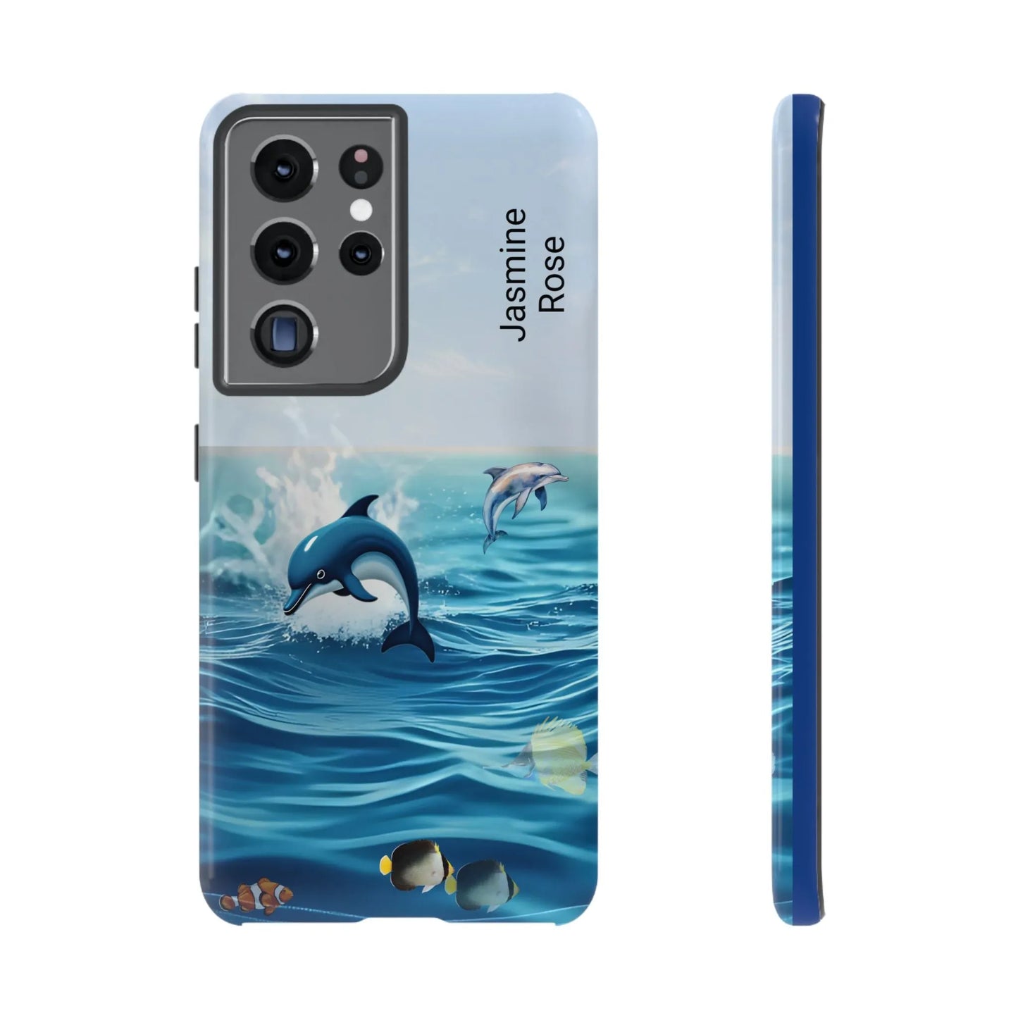 Personalized Phone Case with Dolphin Design, Ocean Vibes, Customizable Gift, Beach Lover Accessory, Ideal for Birthdays, Summer