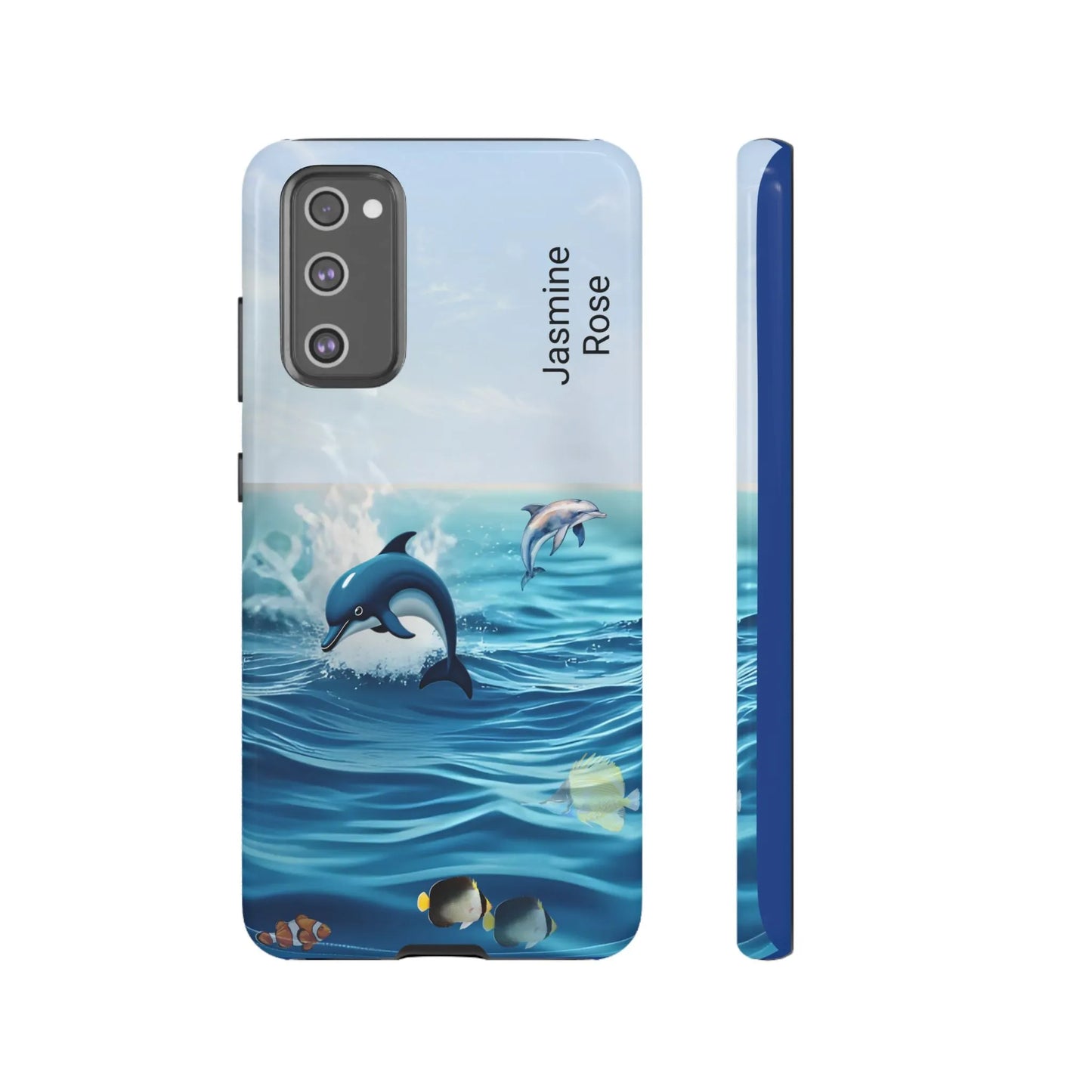 Personalized Phone Case with Dolphin Design, Ocean Vibes, Customizable Gift, Beach Lover Accessory, Ideal for Birthdays, Summer