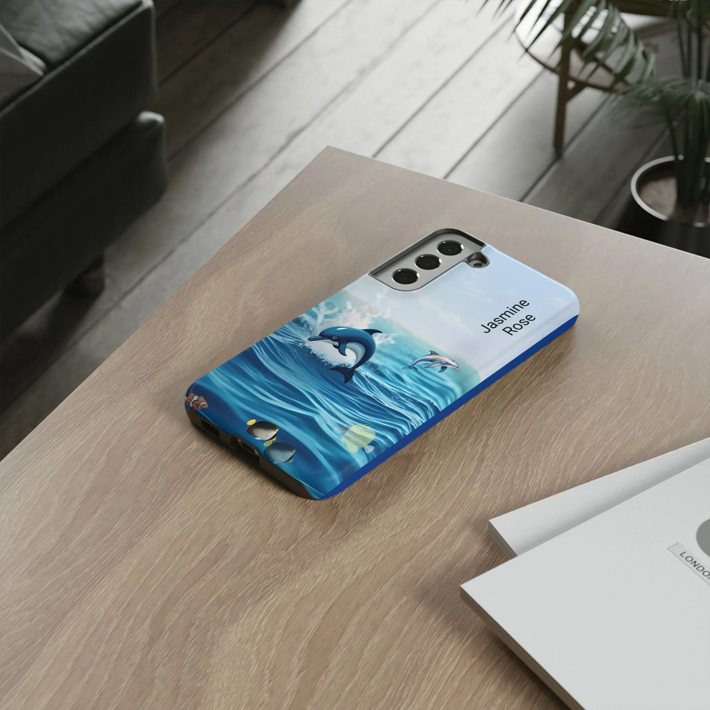 Personalized Phone Case with Dolphin Design, Ocean Vibes, Customizable Gift, Beach Lover Accessory, Ideal for Birthdays, Summer