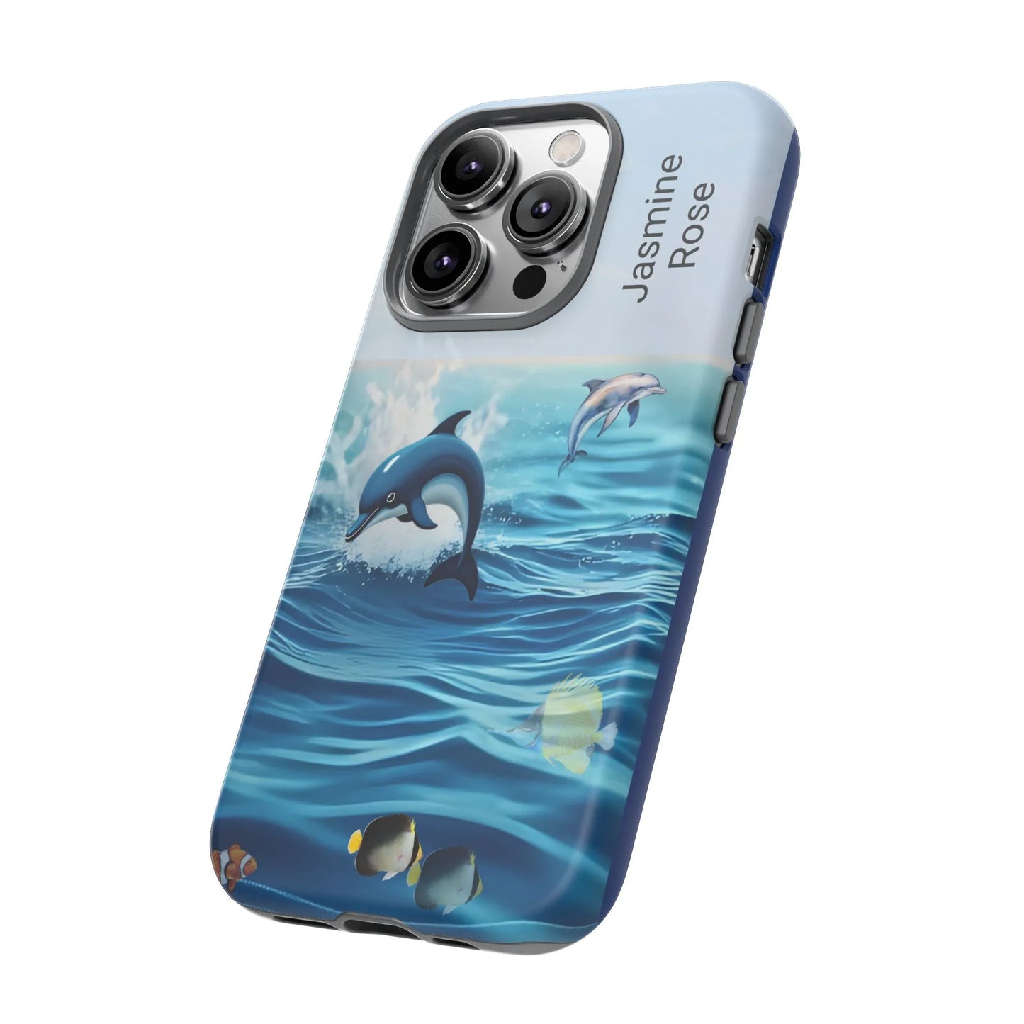 Personalized Phone Case with Dolphin Design, Ocean Vibes, Customizable Gift, Beach Lover Accessory, Ideal for Birthdays, Summer